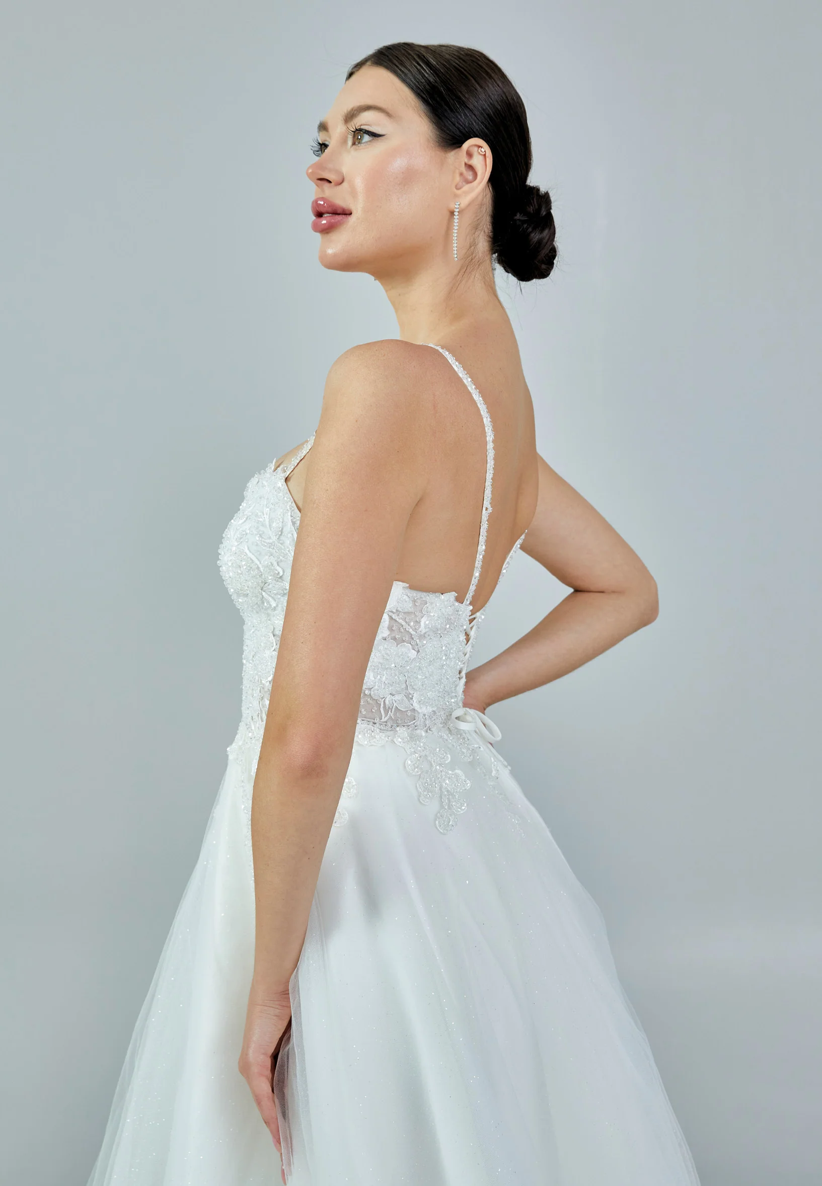 Off Shoulder Maxi Tulle Regular Wedding Dress nor328 - Image 2