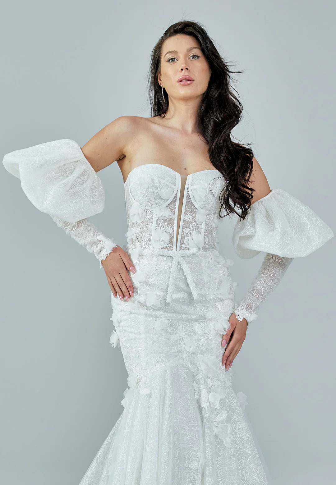 Off Shoulder Maxi Tulle Regular Wedding Dress rlb1646 - Image 8