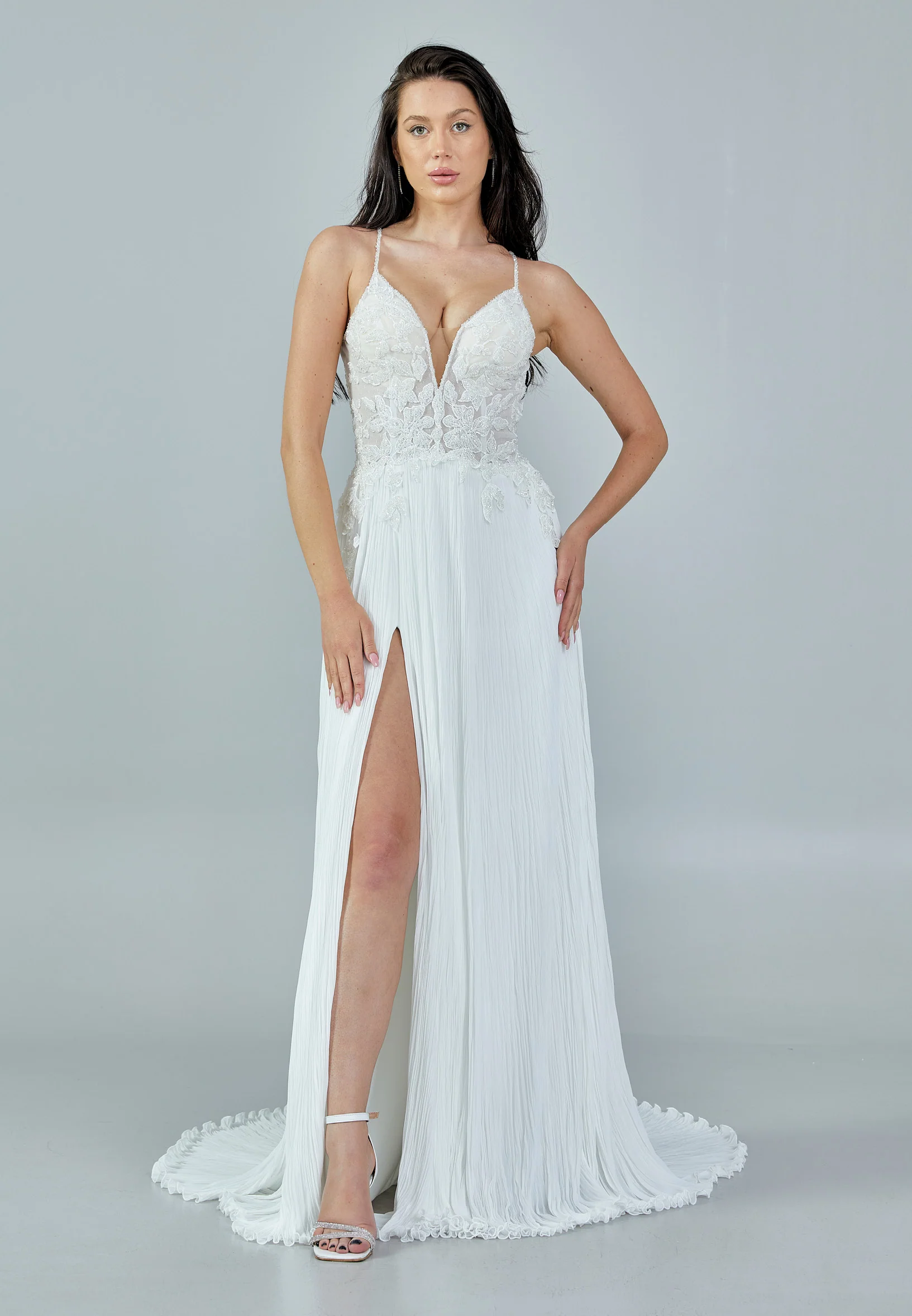 Off Shoulder Maxi Tulle Regular Wedding Dress rlb1646 - Image 9