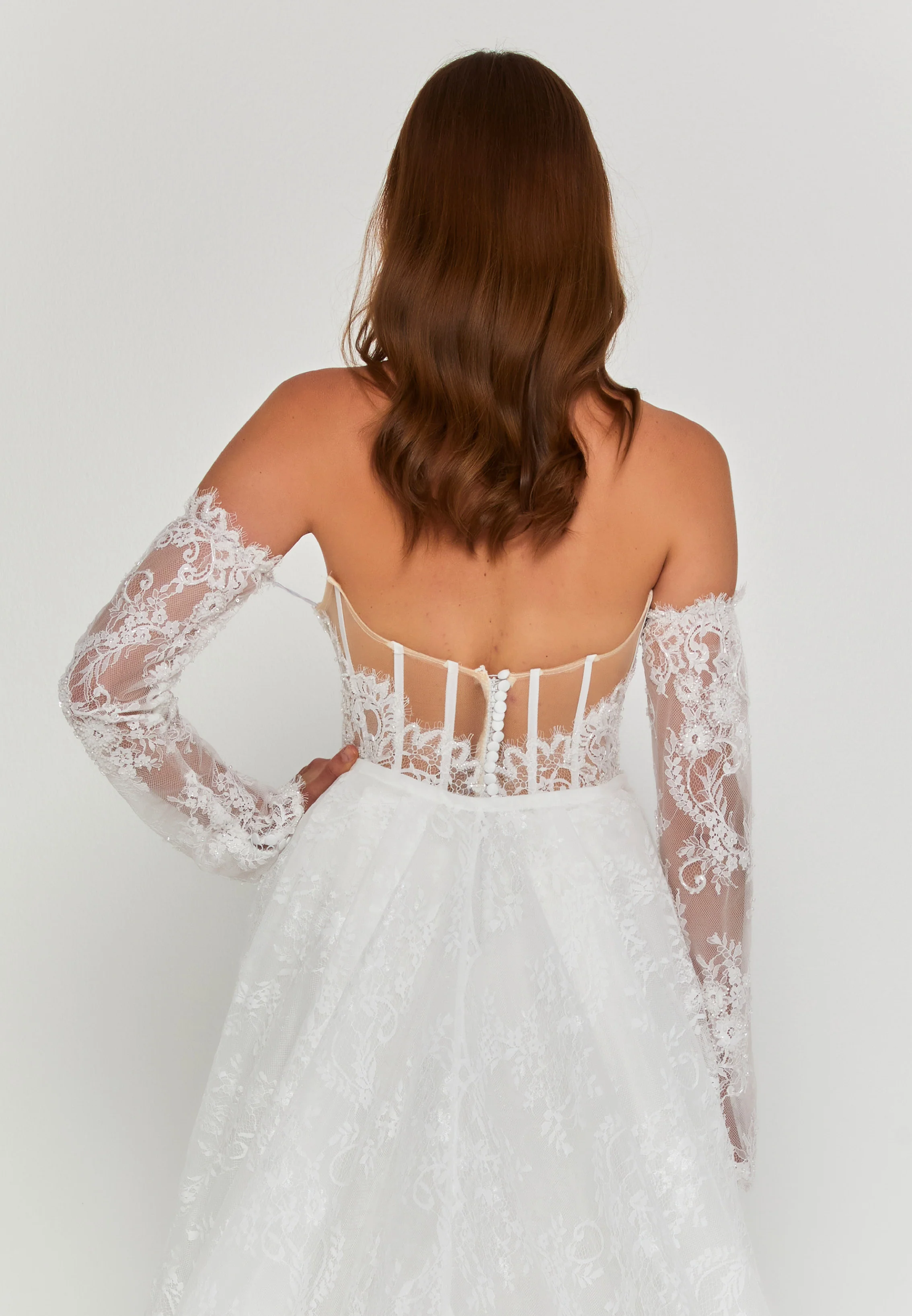 Off Shoulder Maxi Tulle Regular Wedding Dress ssc012 - Image 3