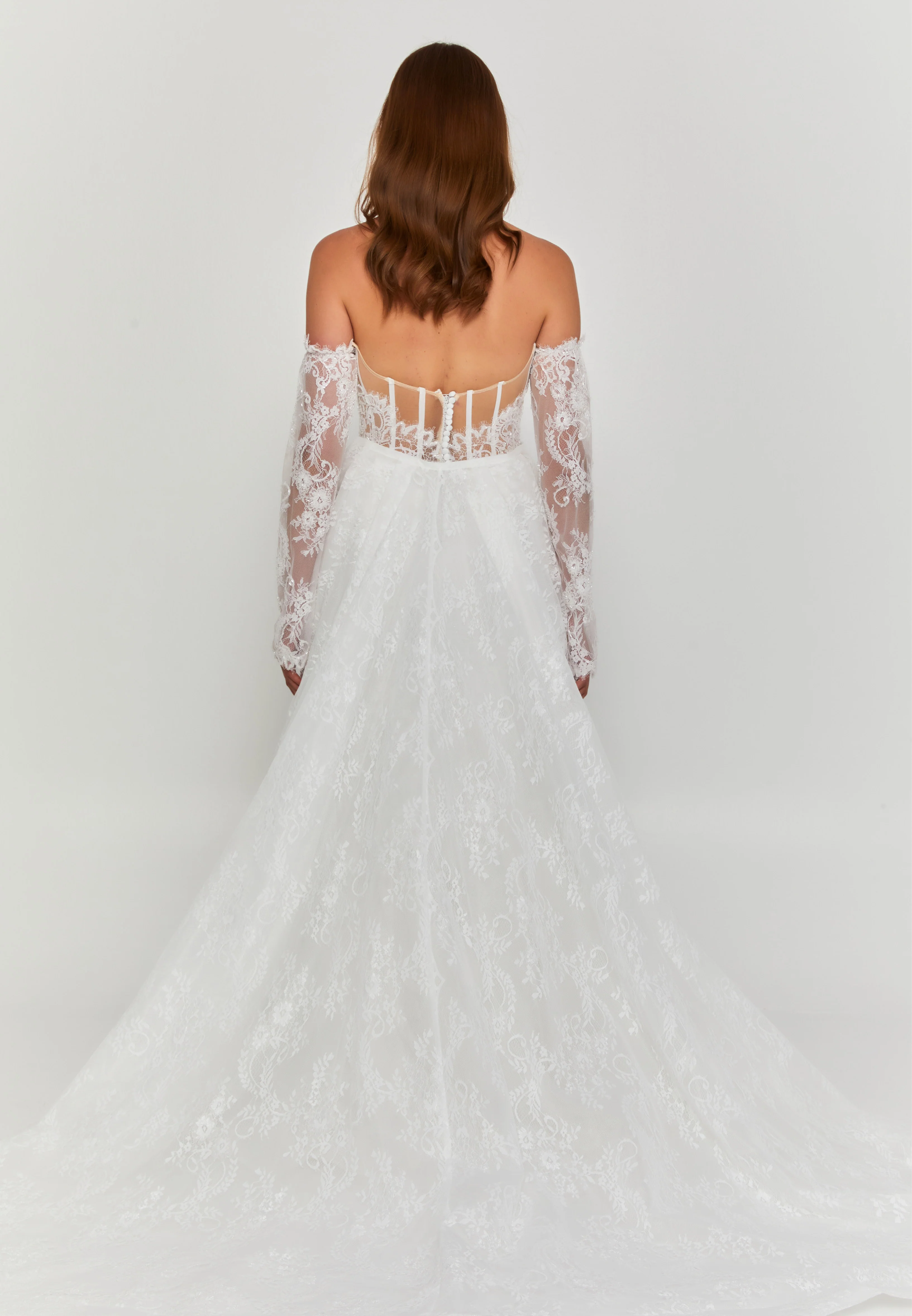 Off Shoulder Maxi Tulle Regular Wedding Dress ssc012 - Image 4