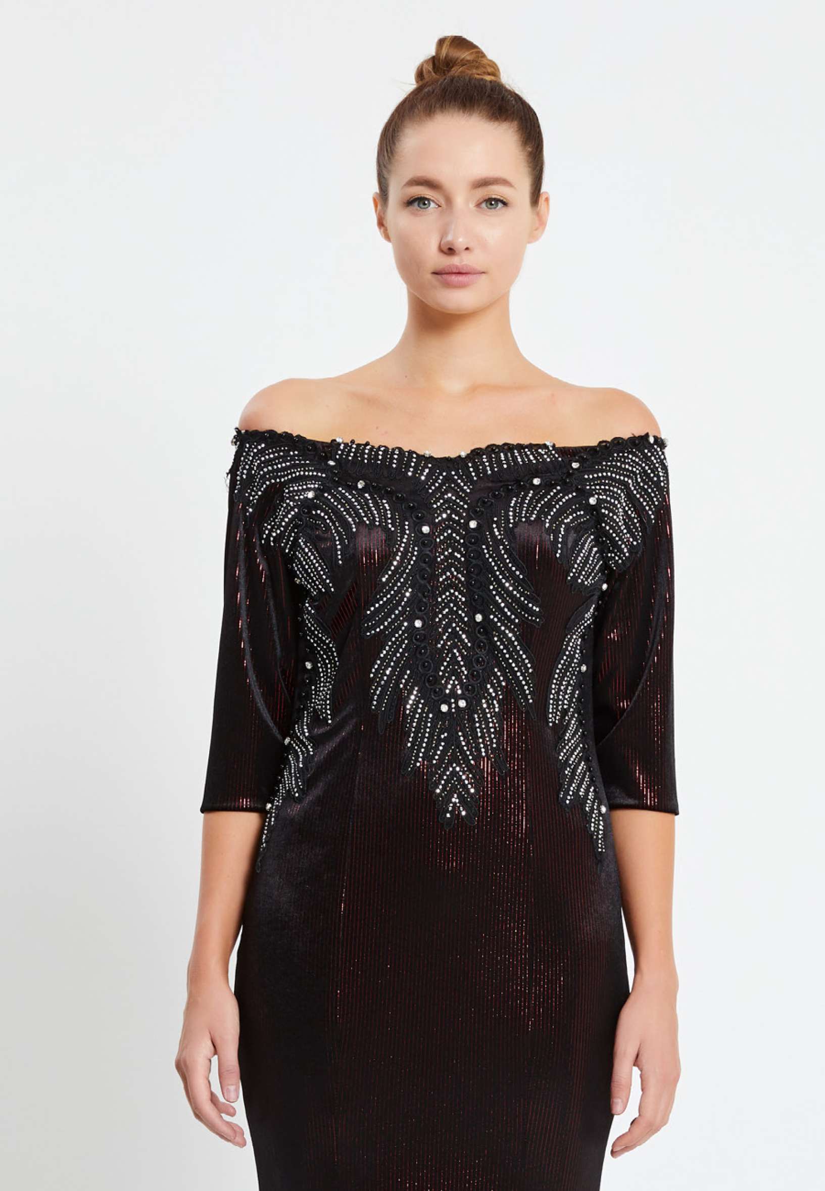 Off Shoulder Maxi Velvet Mermaid Regular Evening Dress pnl6934 - Image 16