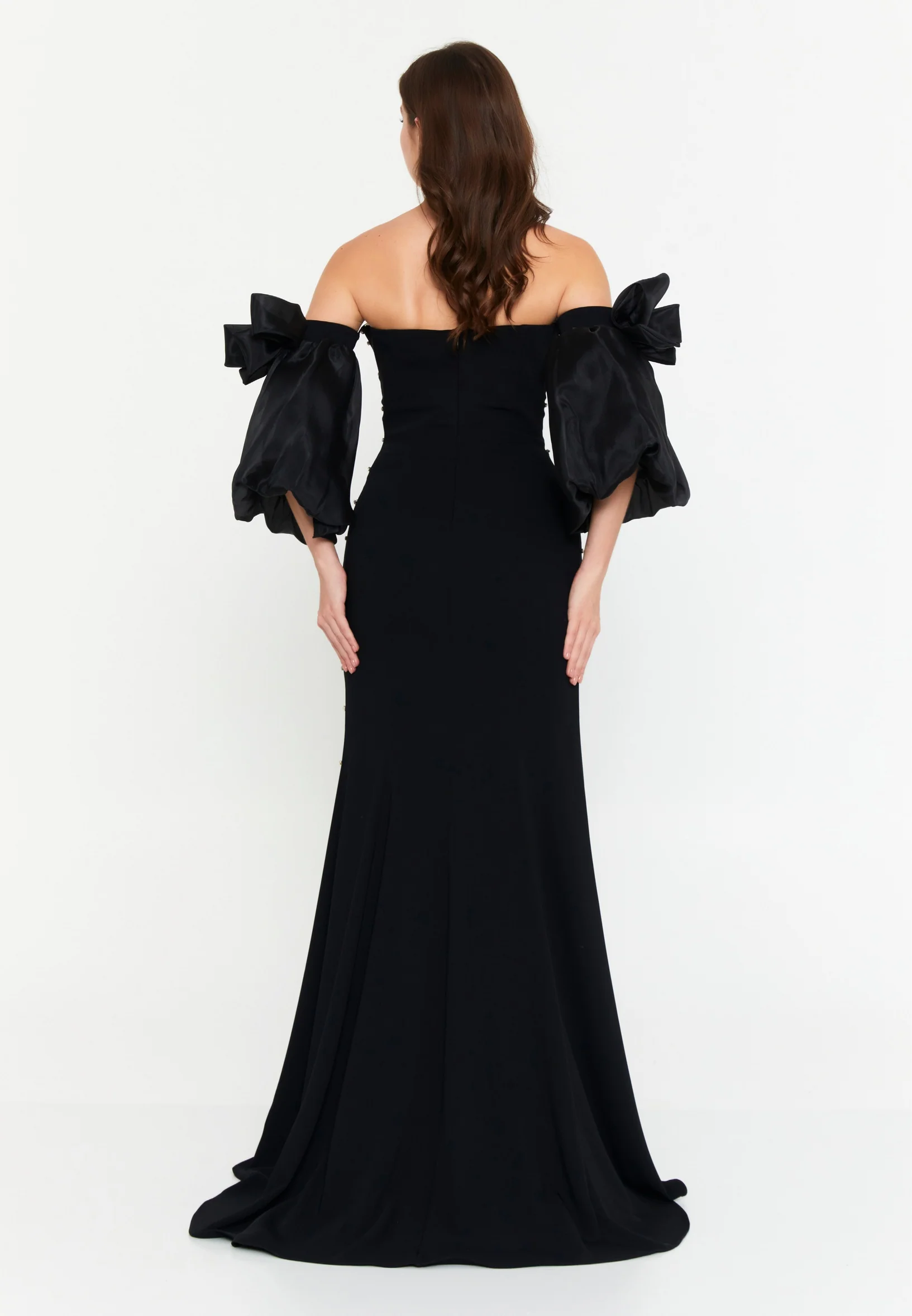 Off Shoulder Maxi Viscose Mermaid Regular Wedding Guest Dress aln1896 - Image 10
