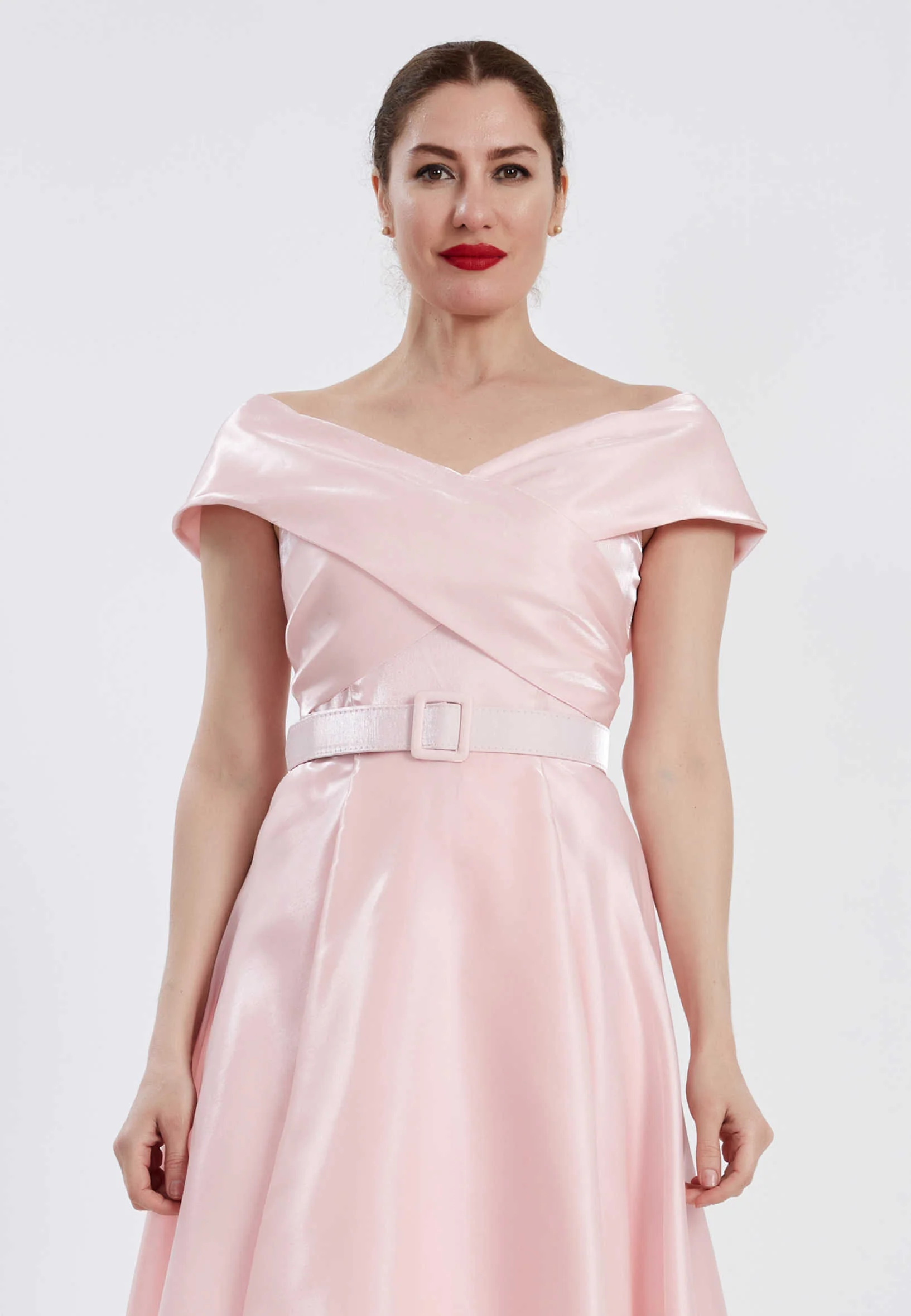 Off Shoulder Midi Chiffon Column Regular Prom Dress brq1241 - Image 12