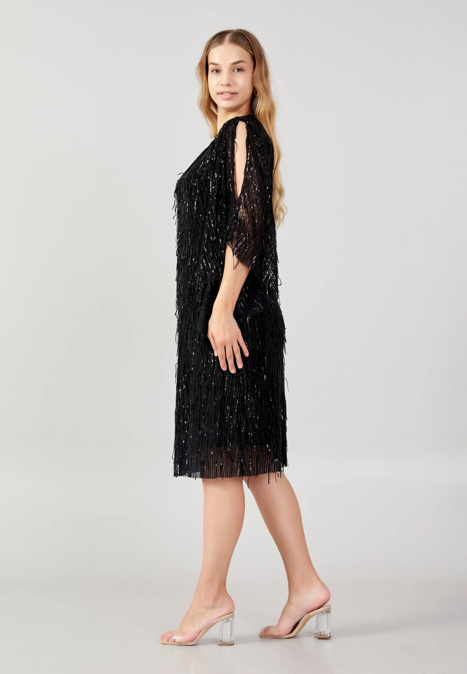 Off Shoulder Midi Sequin Column Plus Size Evening Dress jnm23-381-b - Image 3