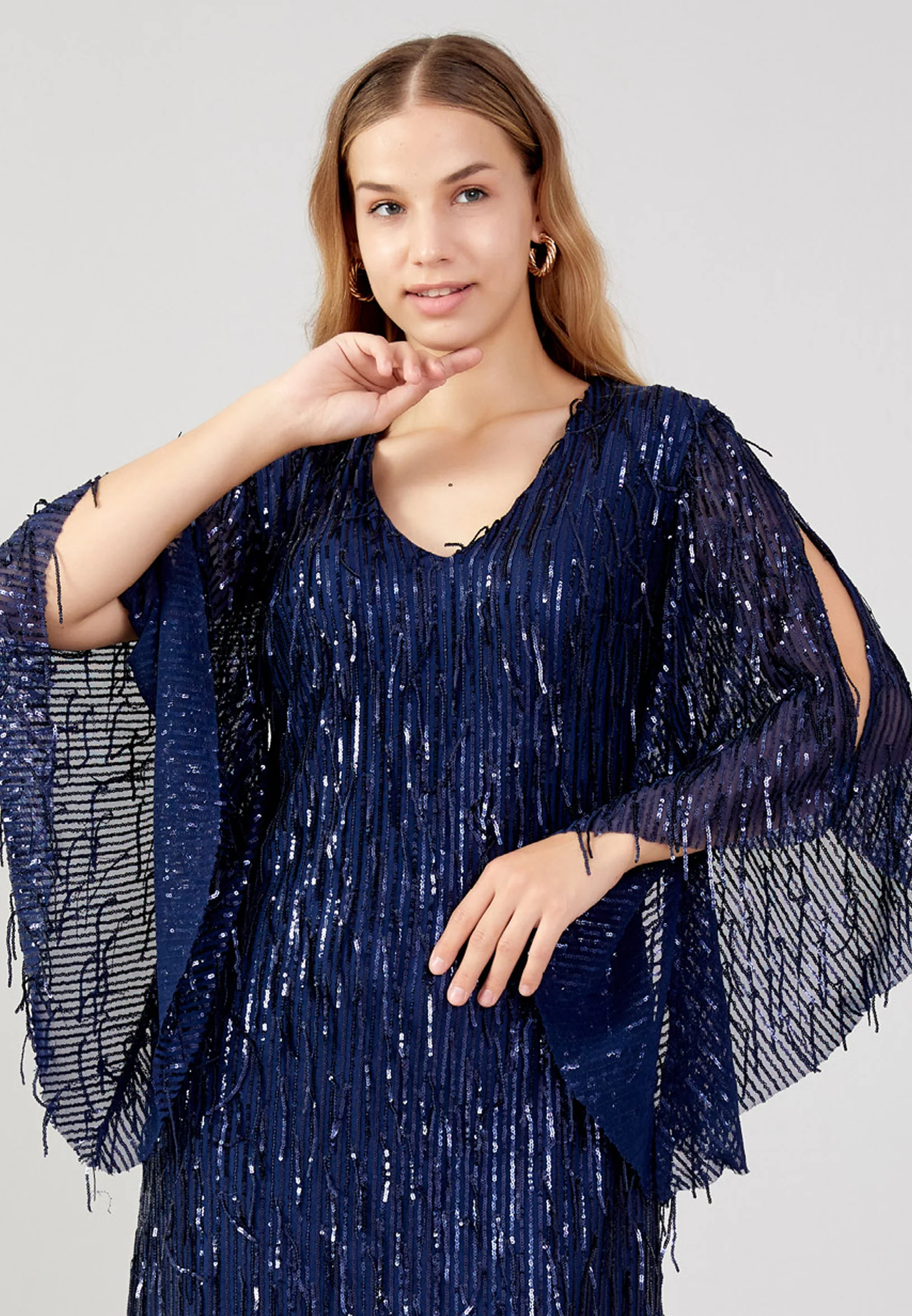 Off Shoulder Midi Sequin Column Plus Size Evening Dress jnm23-381-b - Image 8