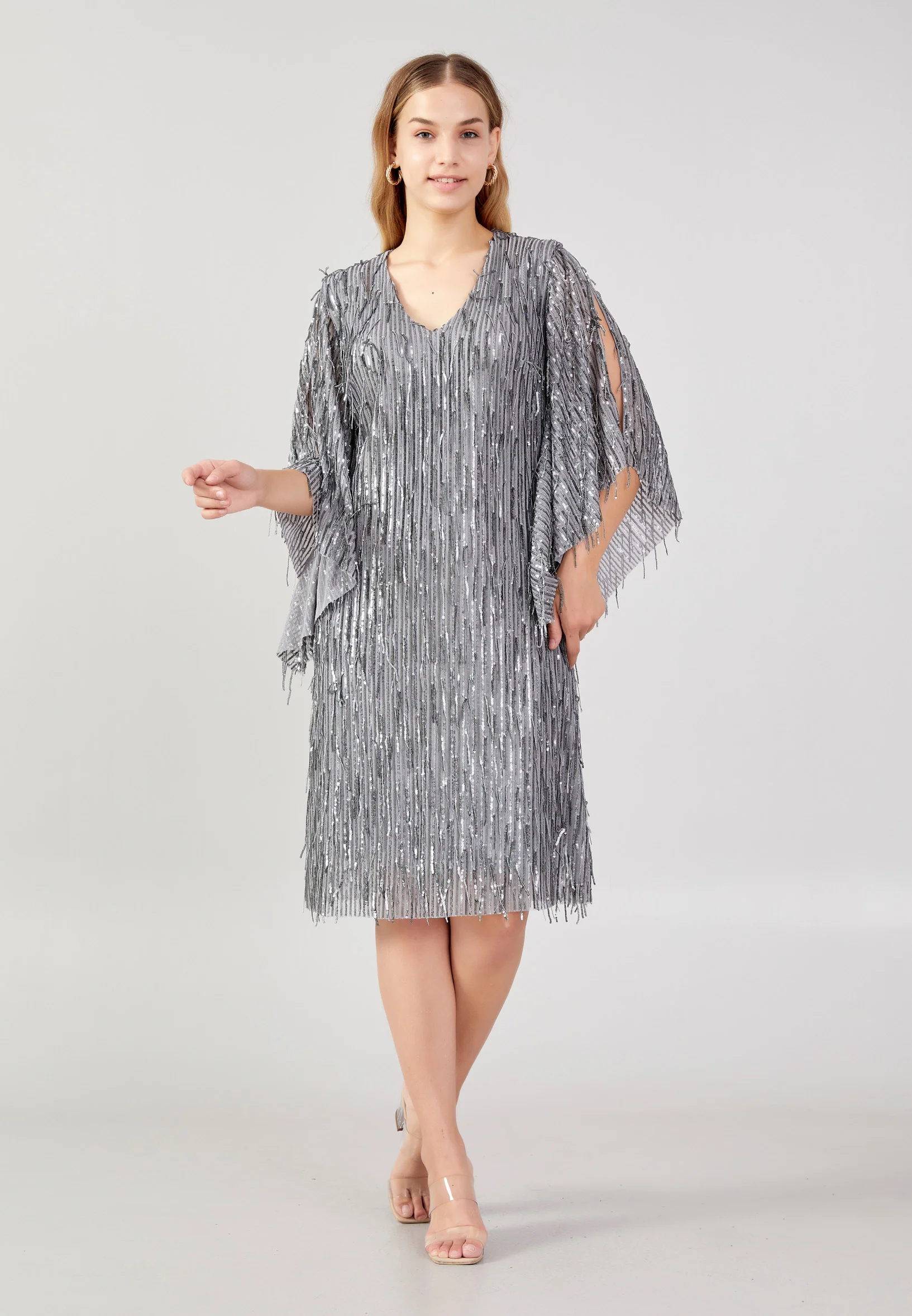 Off Shoulder Midi Sequin Column Plus Size Evening Dress jnm23-381-b - Image 9