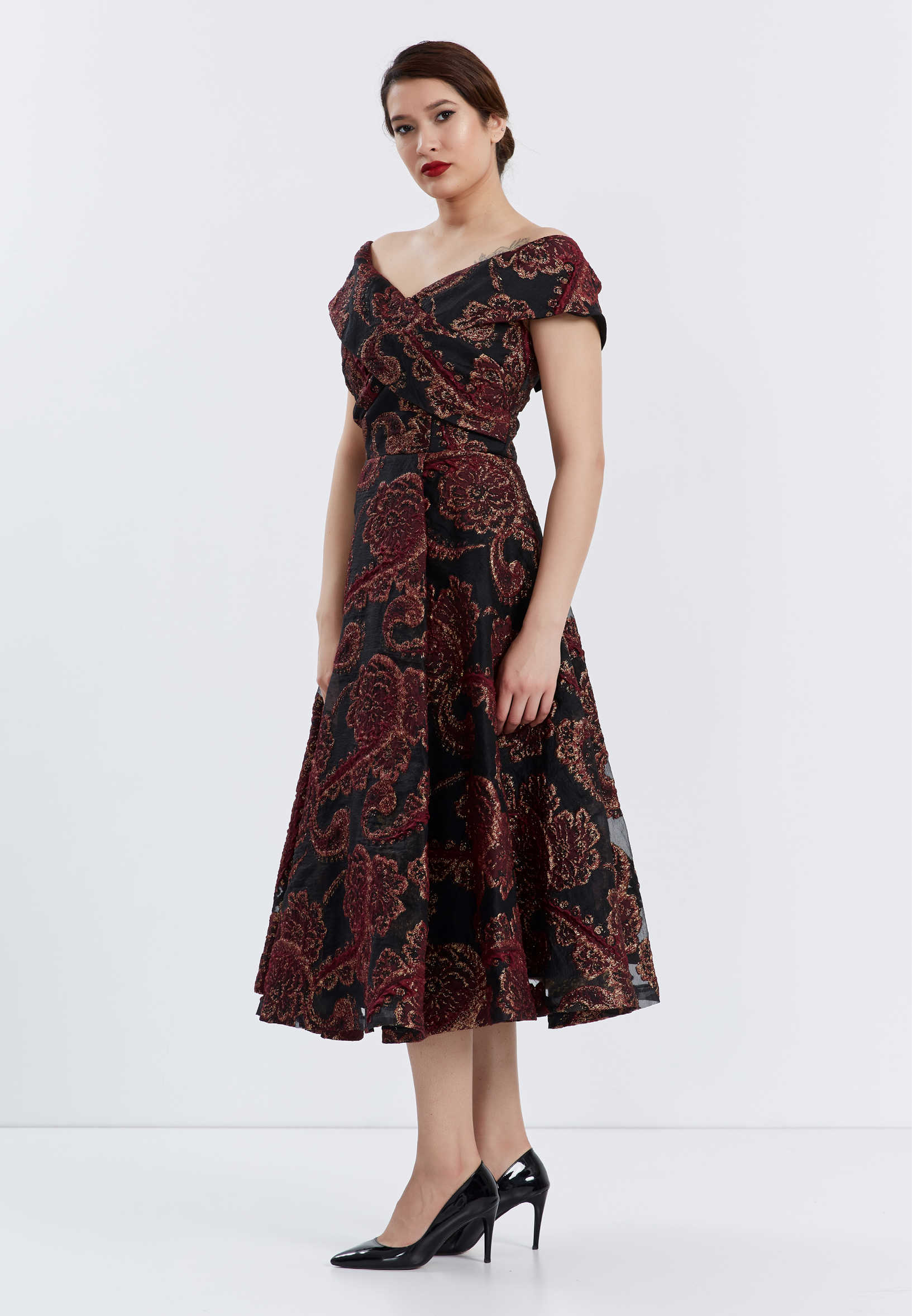 Off Shoulder Midi Tulle A - Line Regular Cocktail Dress brq1061 - Image 7