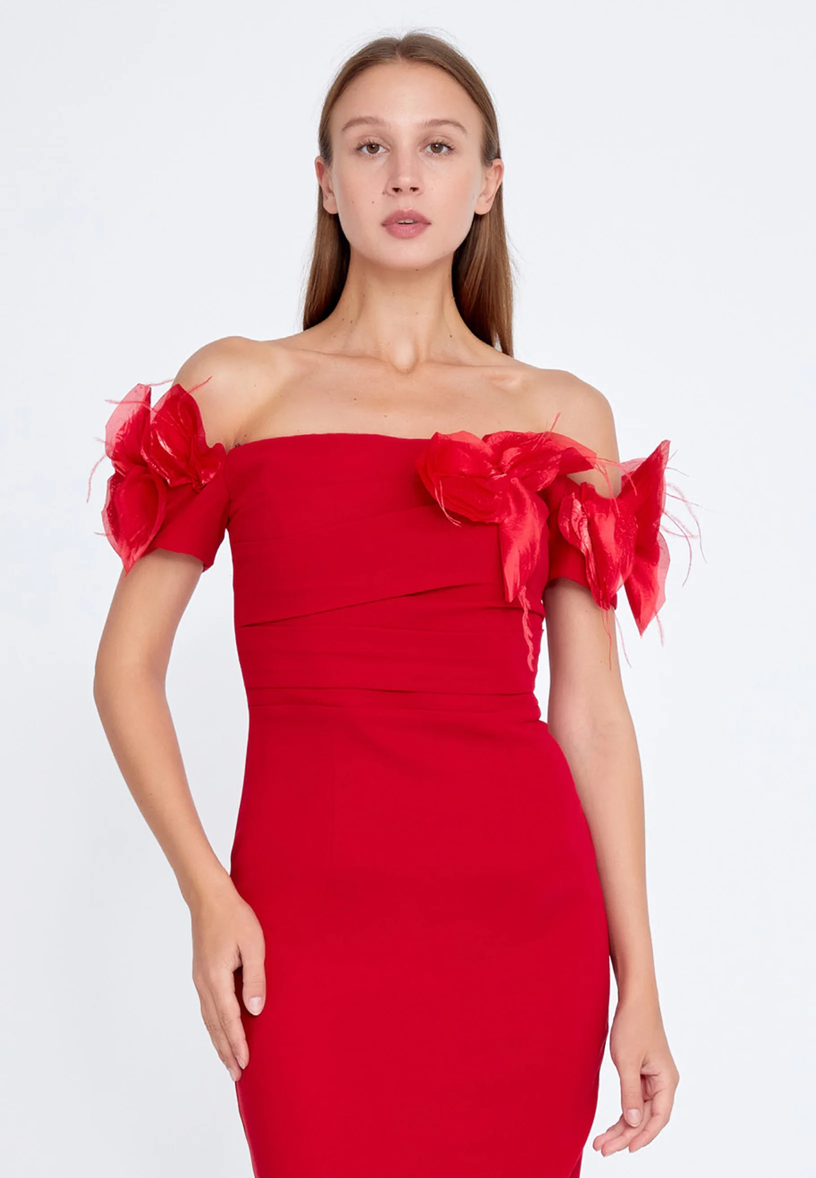 Off Shoulder Mini Crepe Column Regular Cocktail Dress nzn1640 - Image 12