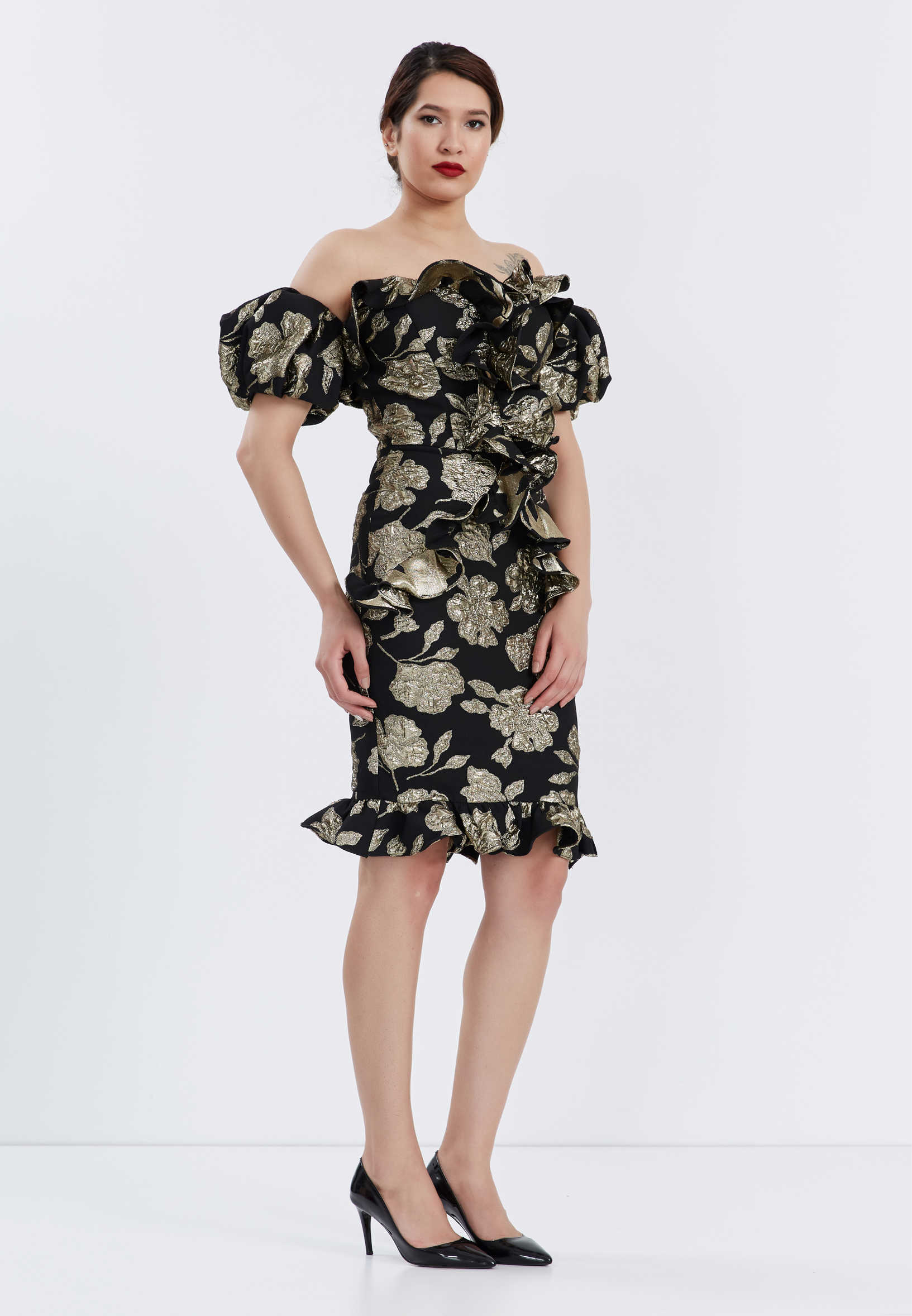 Off Shoulder Mini Crepe Column Regular Prom Dress brq1110 - Image 3