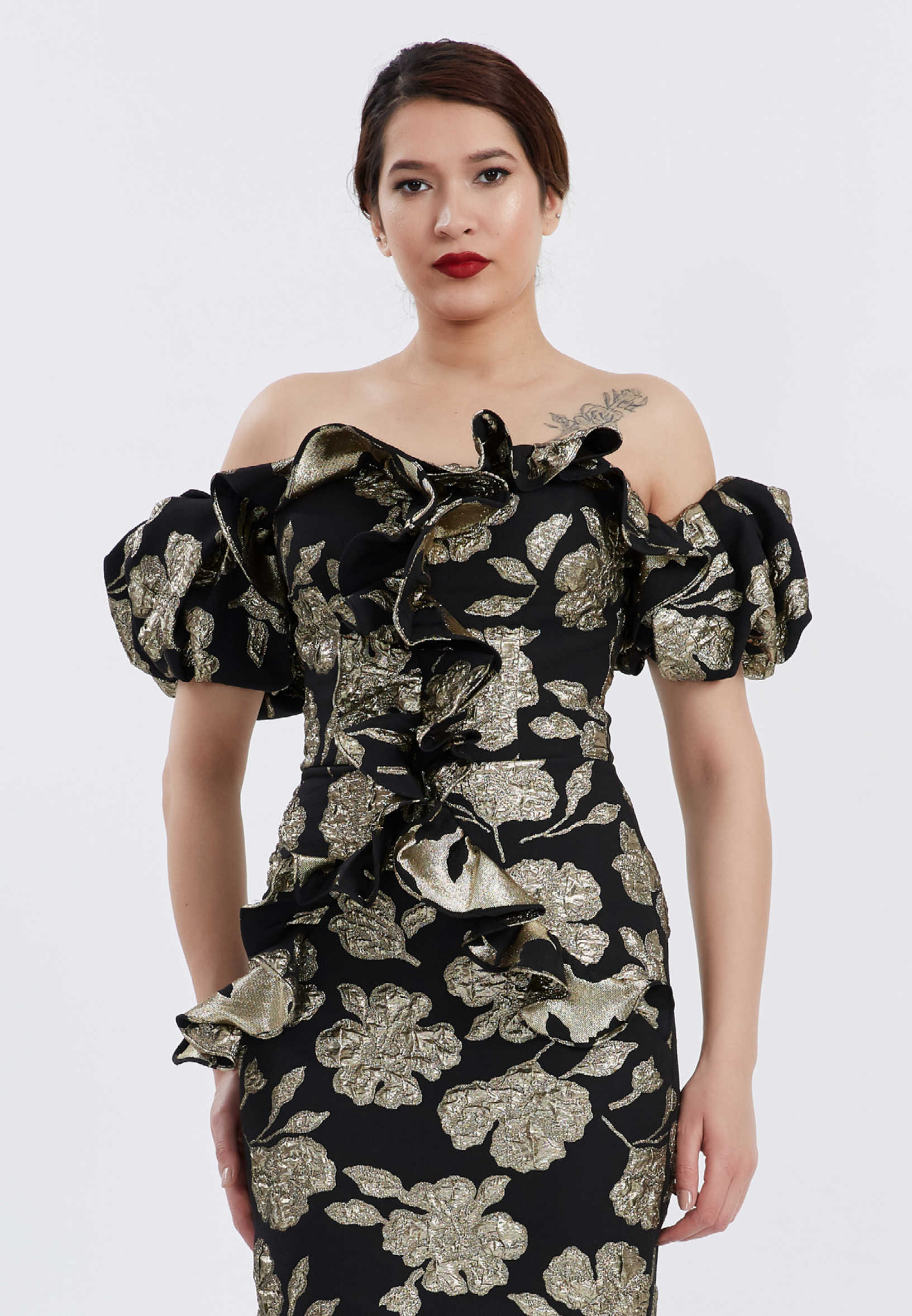 Off Shoulder Mini Crepe Column Regular Prom Dress brq1110 - Image 4