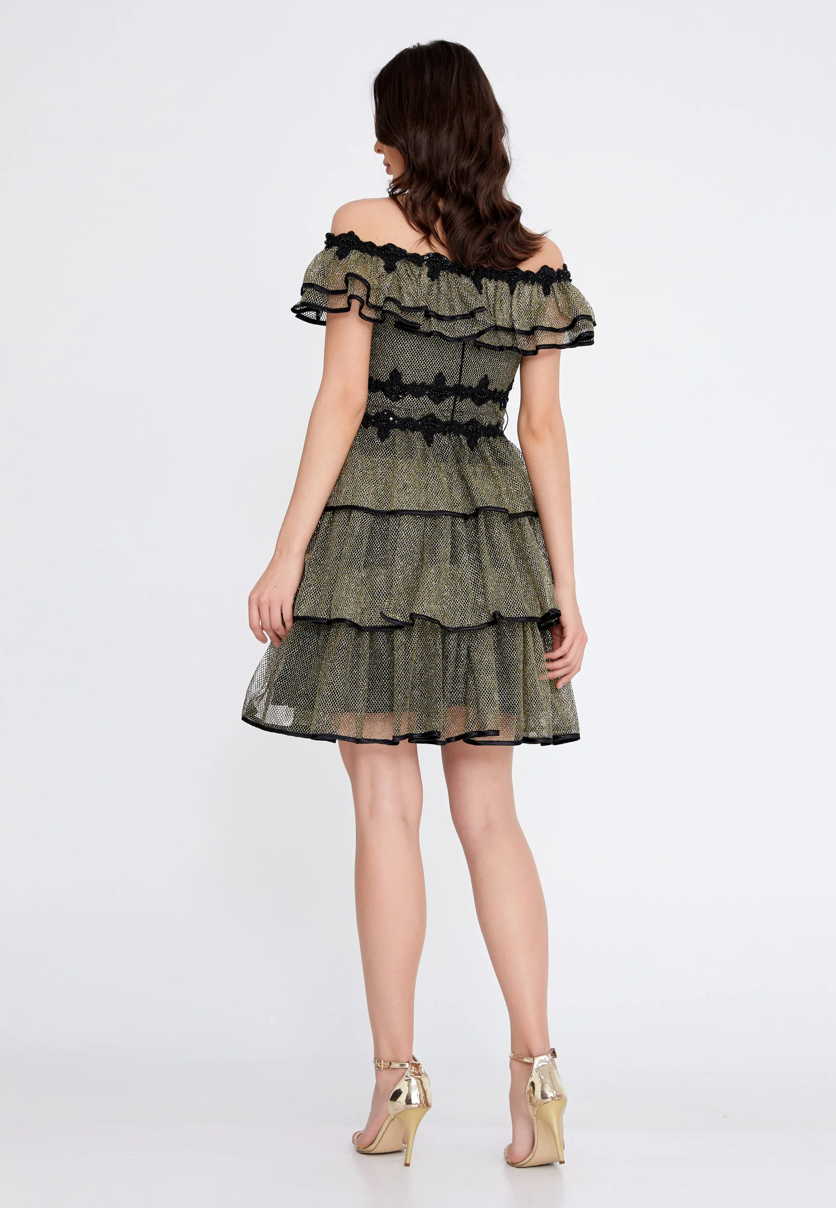 Off Shoulder Mini Lace A - Line Regular Prom Dress crm8855 - Image 10