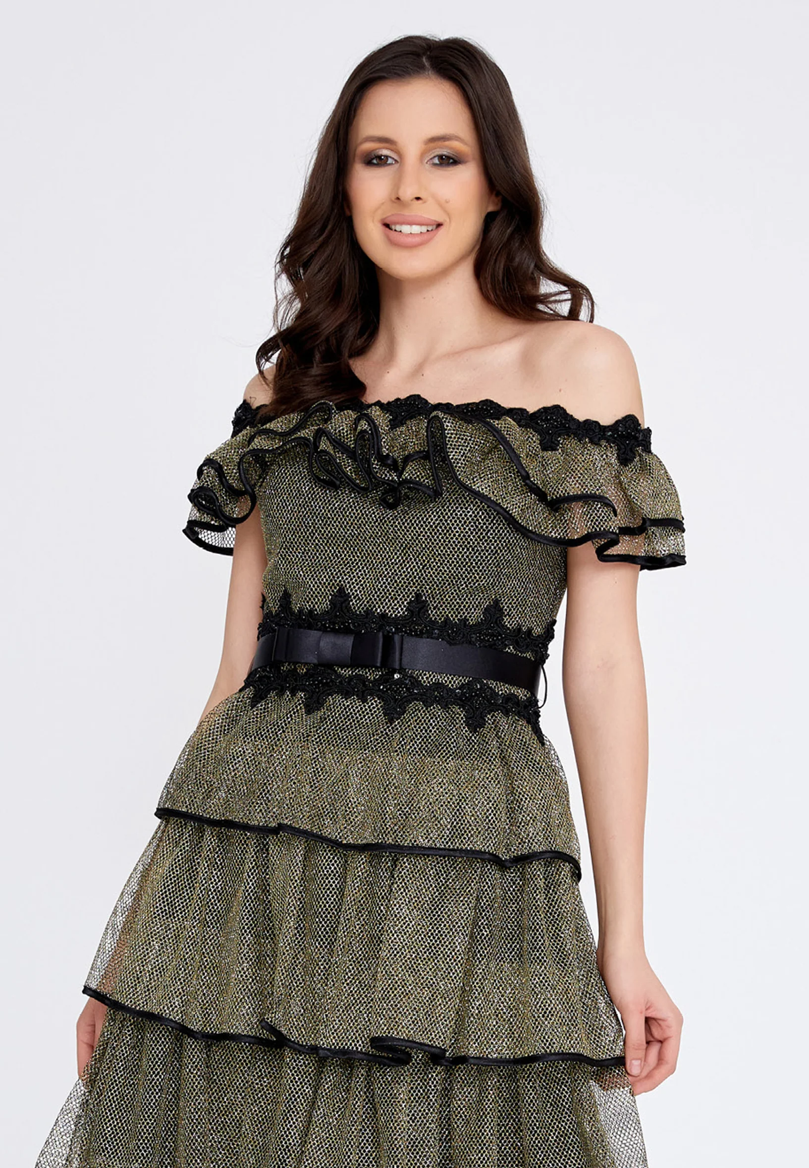Off Shoulder Mini Lace A - Line Regular Prom Dress crm8855 - Image 12