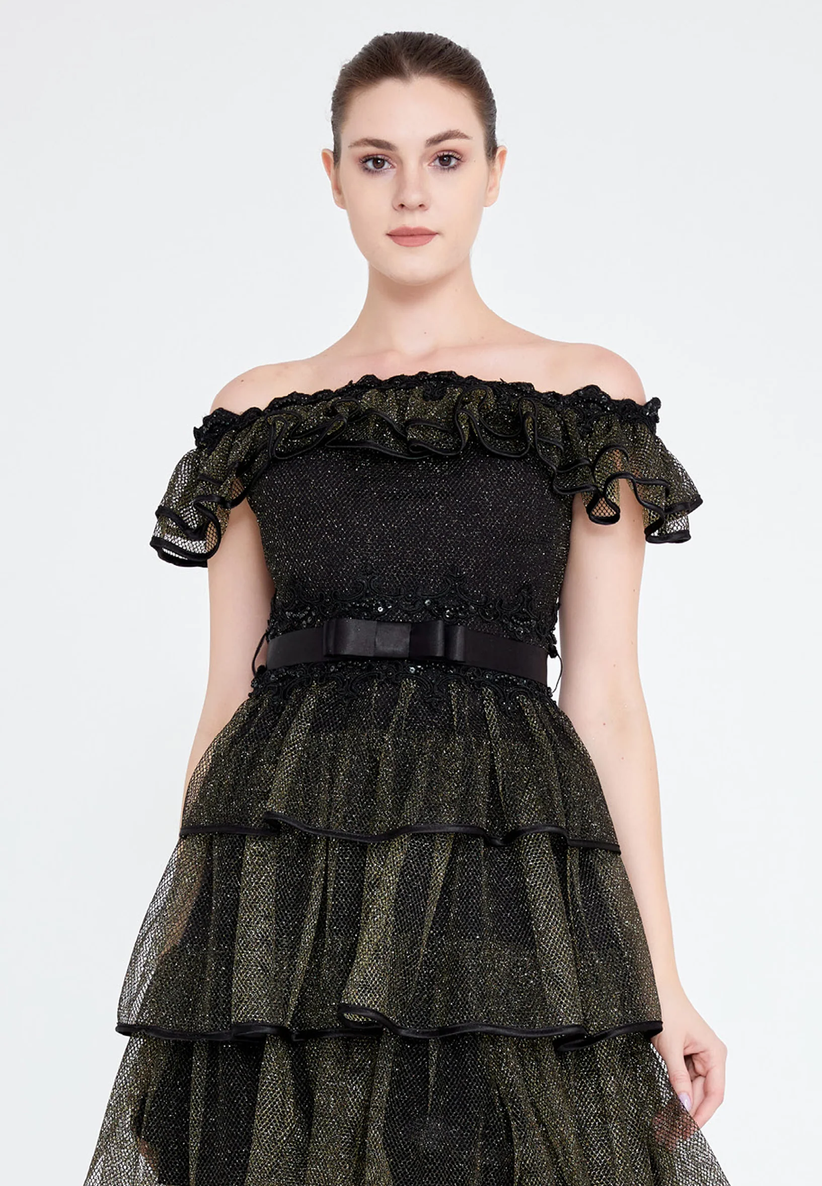 Off Shoulder Mini Lace A - Line Regular Prom Dress crm8855 - Image 8
