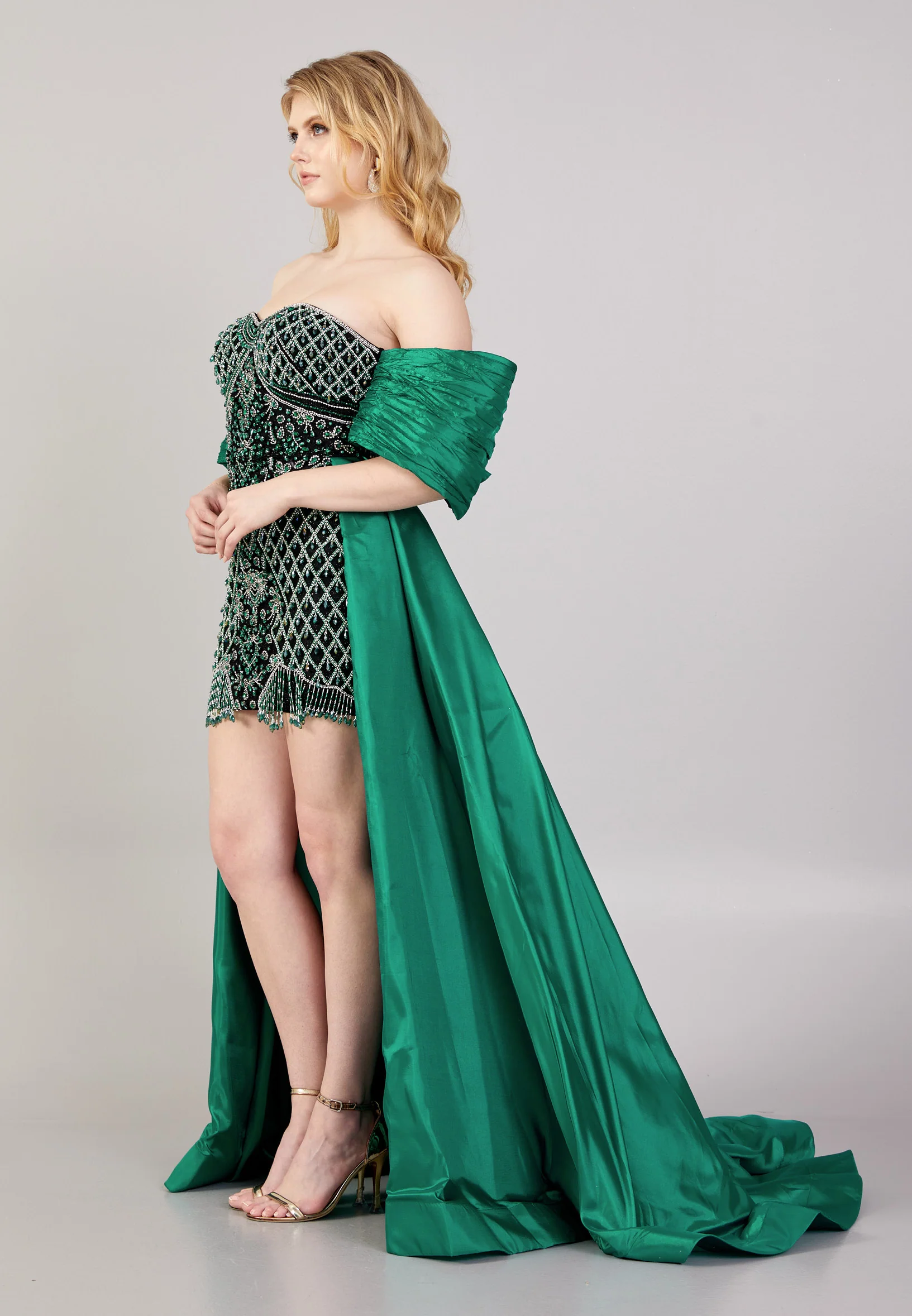 Off Shoulder Mini Polyester A - Line Regular Prom Dress mti0709 - Image 11