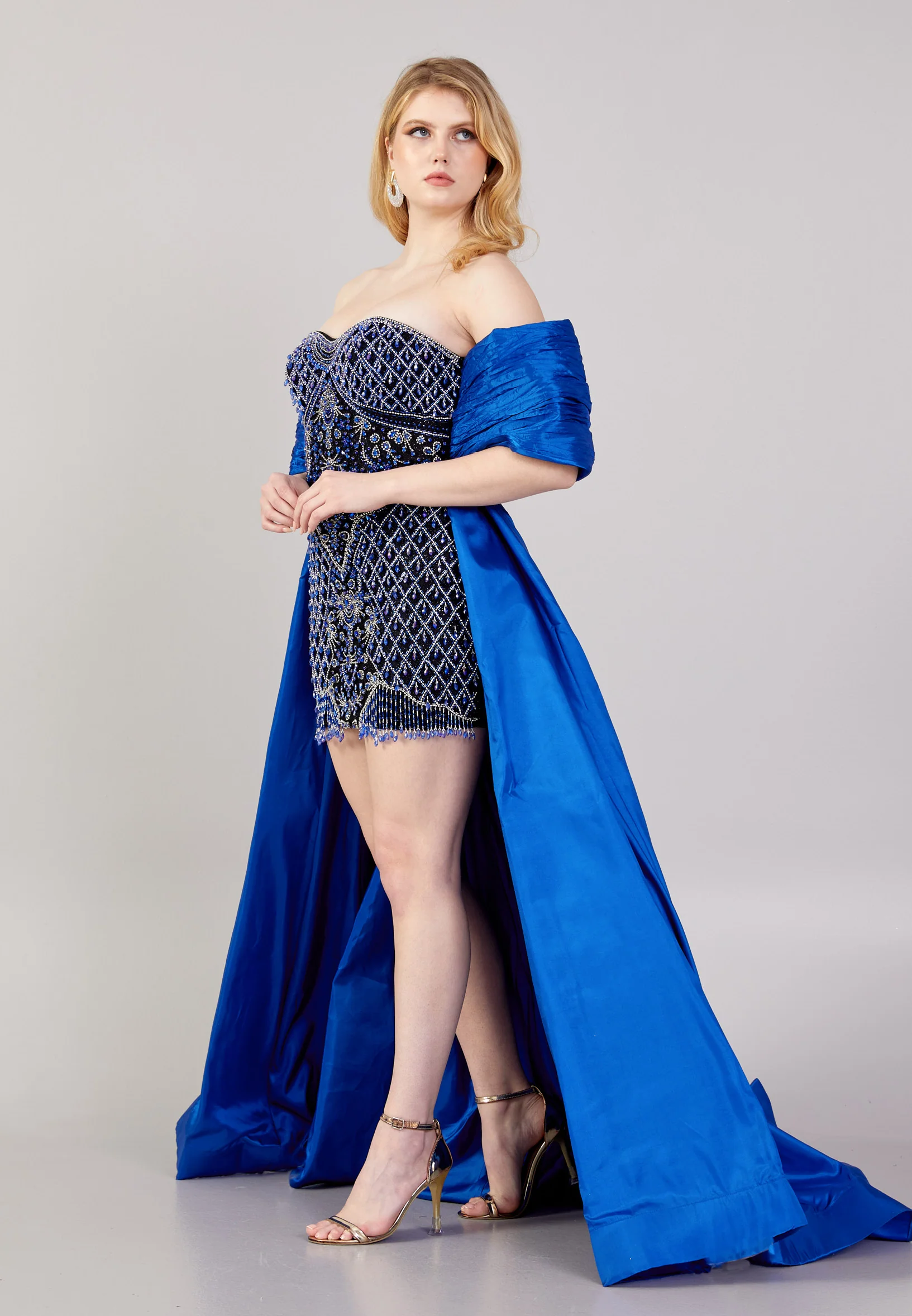 Off Shoulder Mini Polyester A - Line Regular Prom Dress mti0709 - Image 7