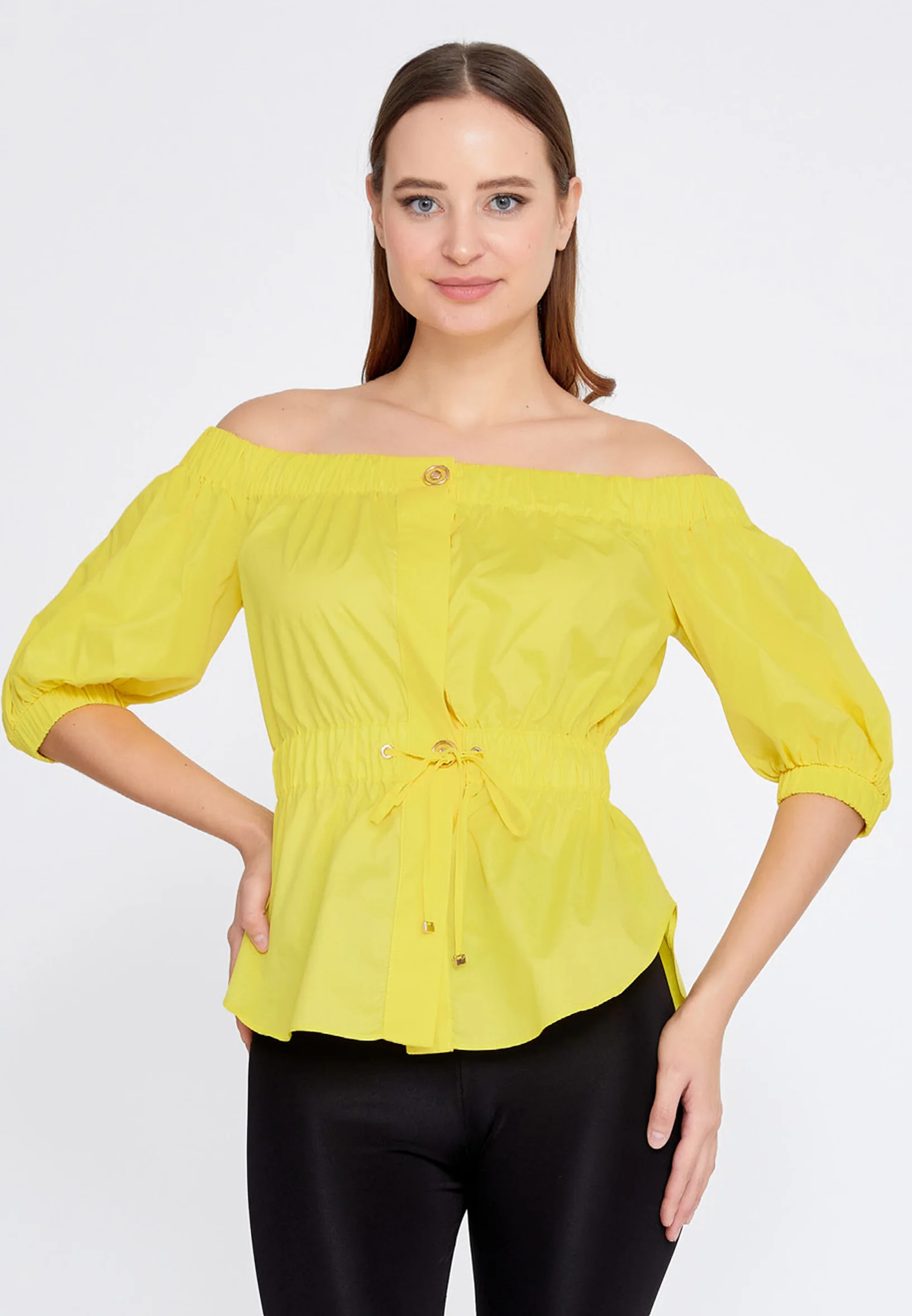 Off Shoulder Solid Color Regular Blouse kmy22s10929 - Image 5