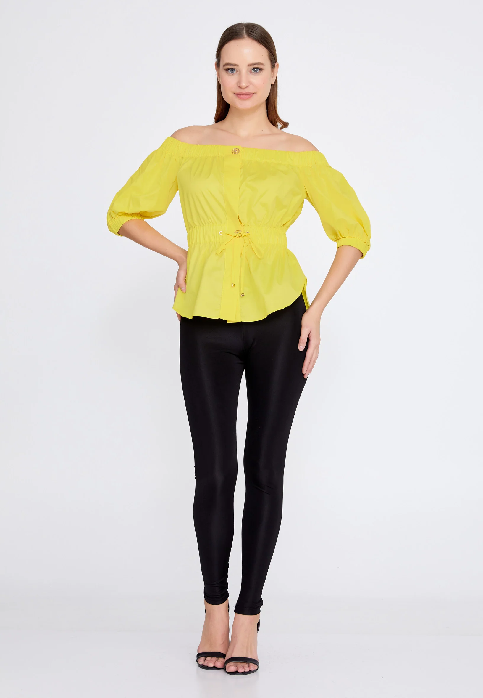 Off Shoulder Solid Color Regular Blouse kmy22s10929 - Image 6