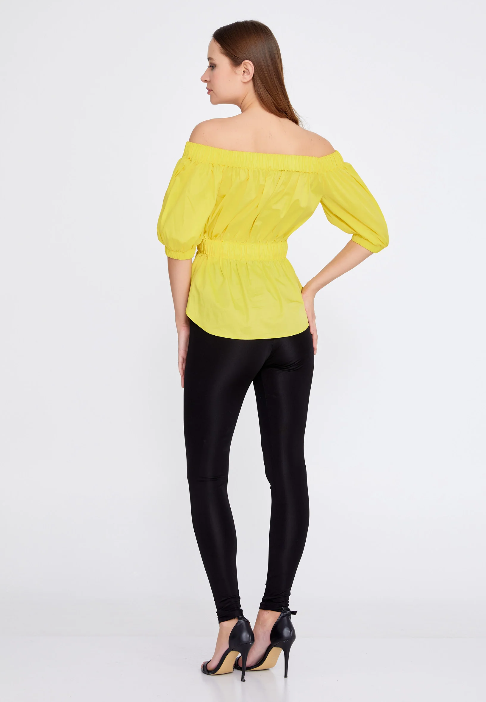 Off Shoulder Solid Color Regular Blouse kmy22s10929 - Image 8