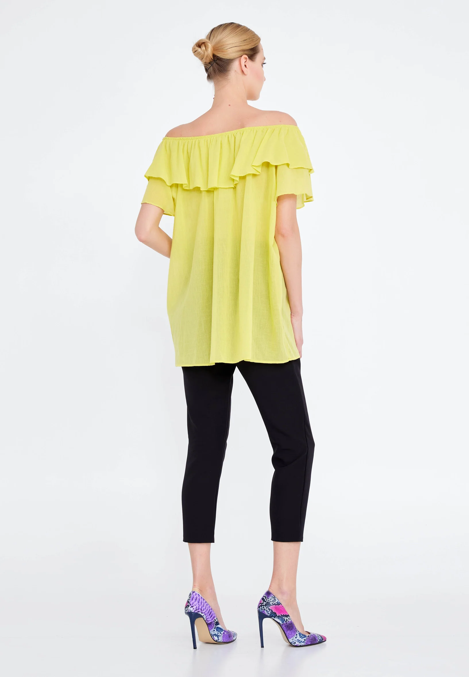 Off Shoulder Solid Color Regular Tunic faiu36821 - Image 7