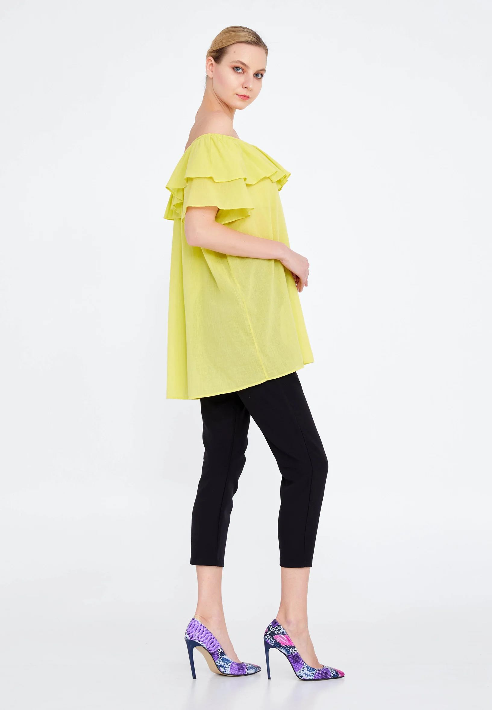 Off Shoulder Solid Color Regular Tunic faiu36821 - Image 8