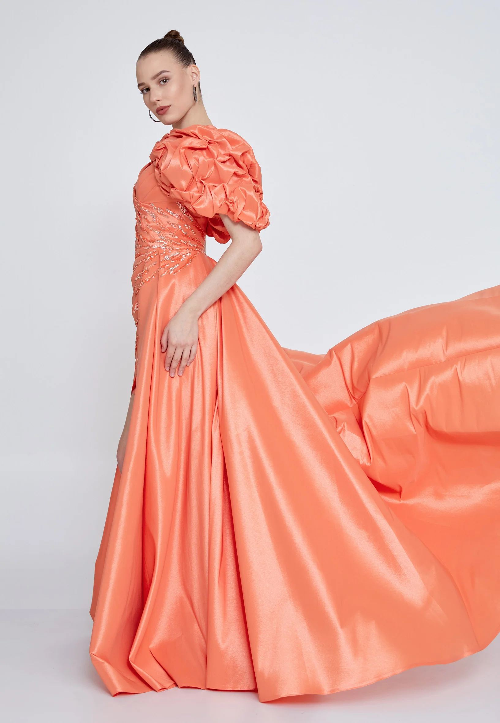 One Shoulder High-Low Polyester A - Line Regular Prom Dress omn0170 - Image 3