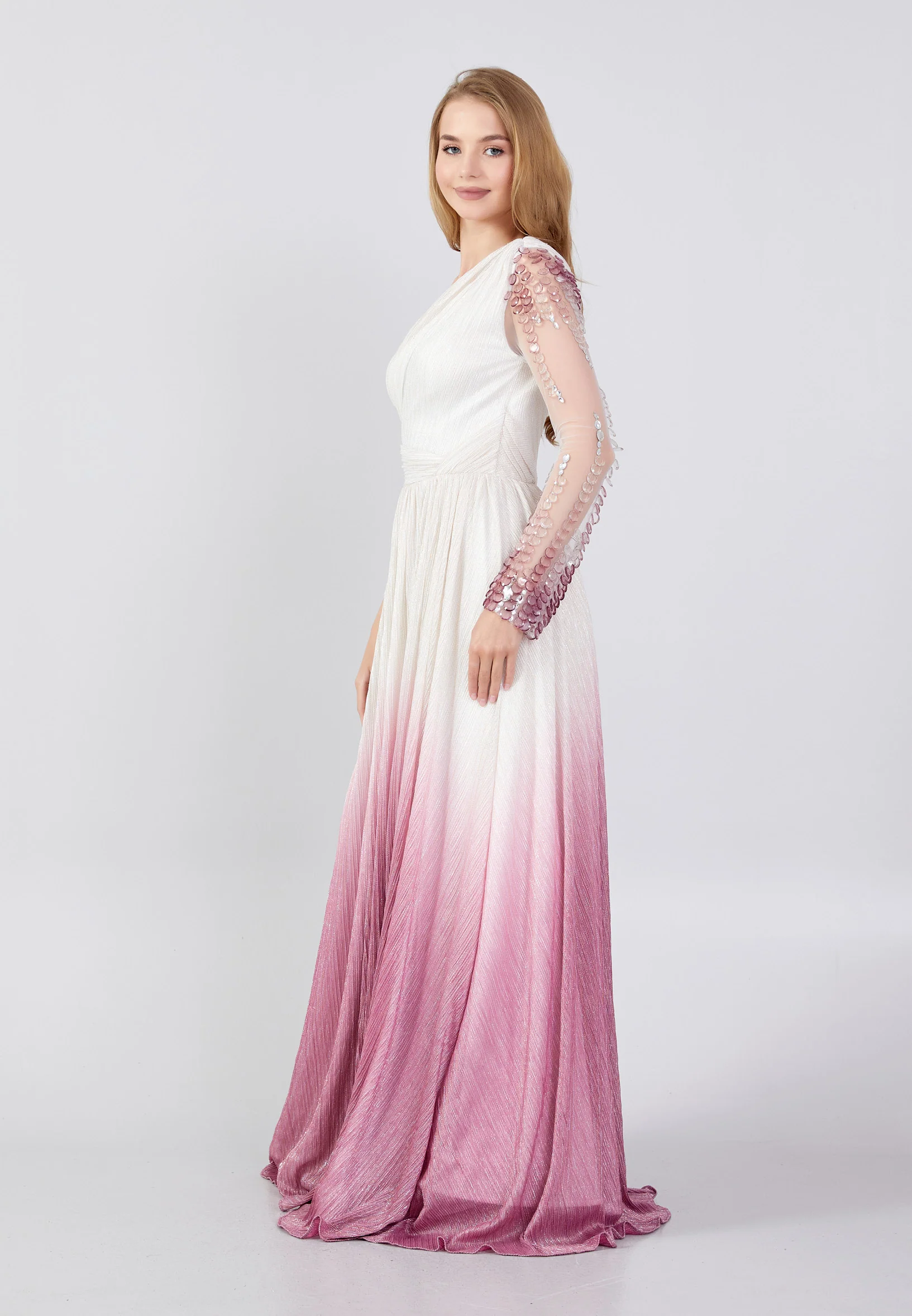 One Shoulder Maxi Chiffon Column Regular Wedding Guest Dress swr5106 - Image 7
