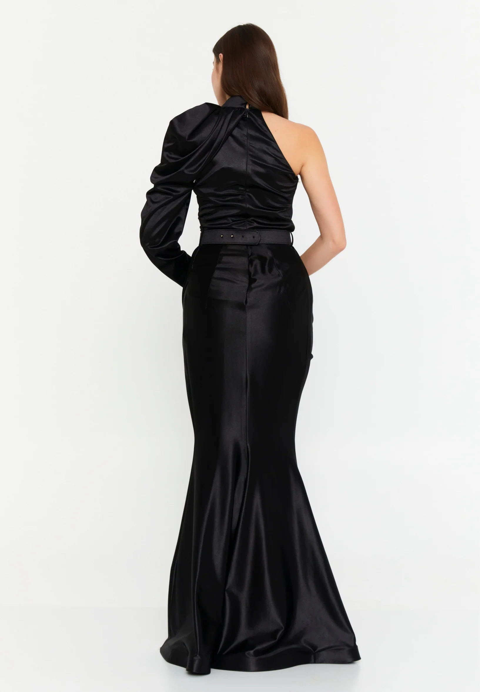 One Shoulder Maxi Lycra Mermaid Regular Wedding Guest Dress crm22sel0902-st - Image 2