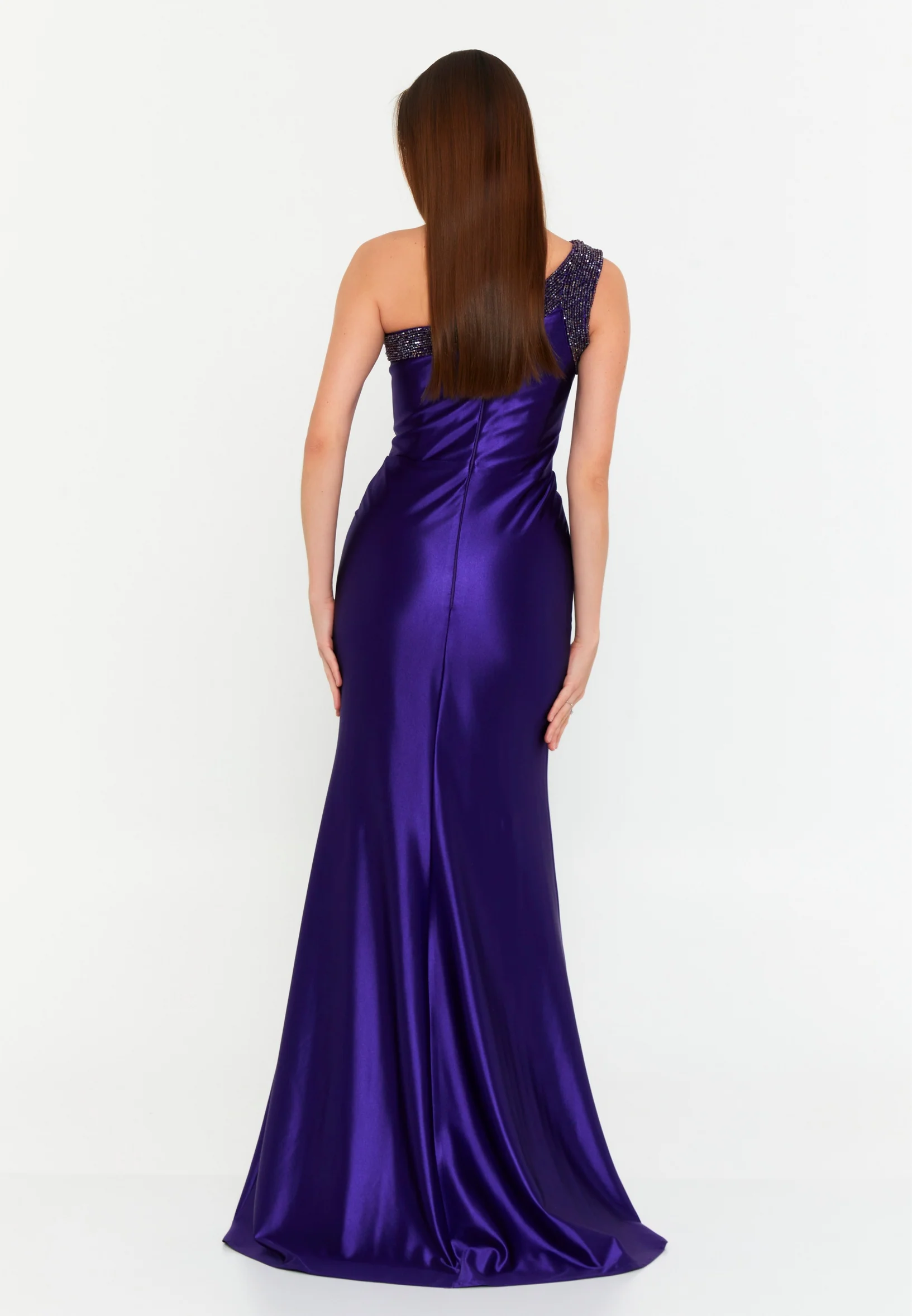 One Shoulder Maxi Lycra Mermaid Regular Wedding Guest Dress msp77329 - Image 10