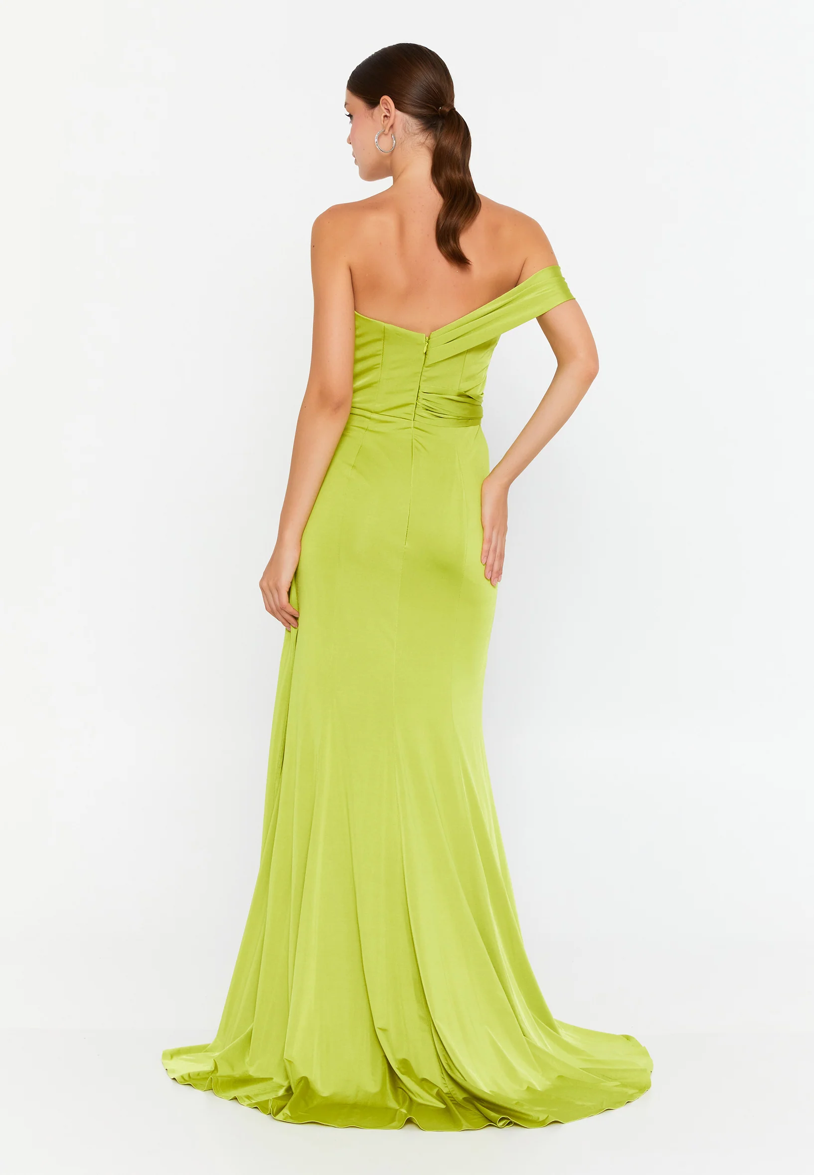 One Shoulder Maxi Lycra Mermaid Regular Wedding Guest Dress omn409 - Image 7