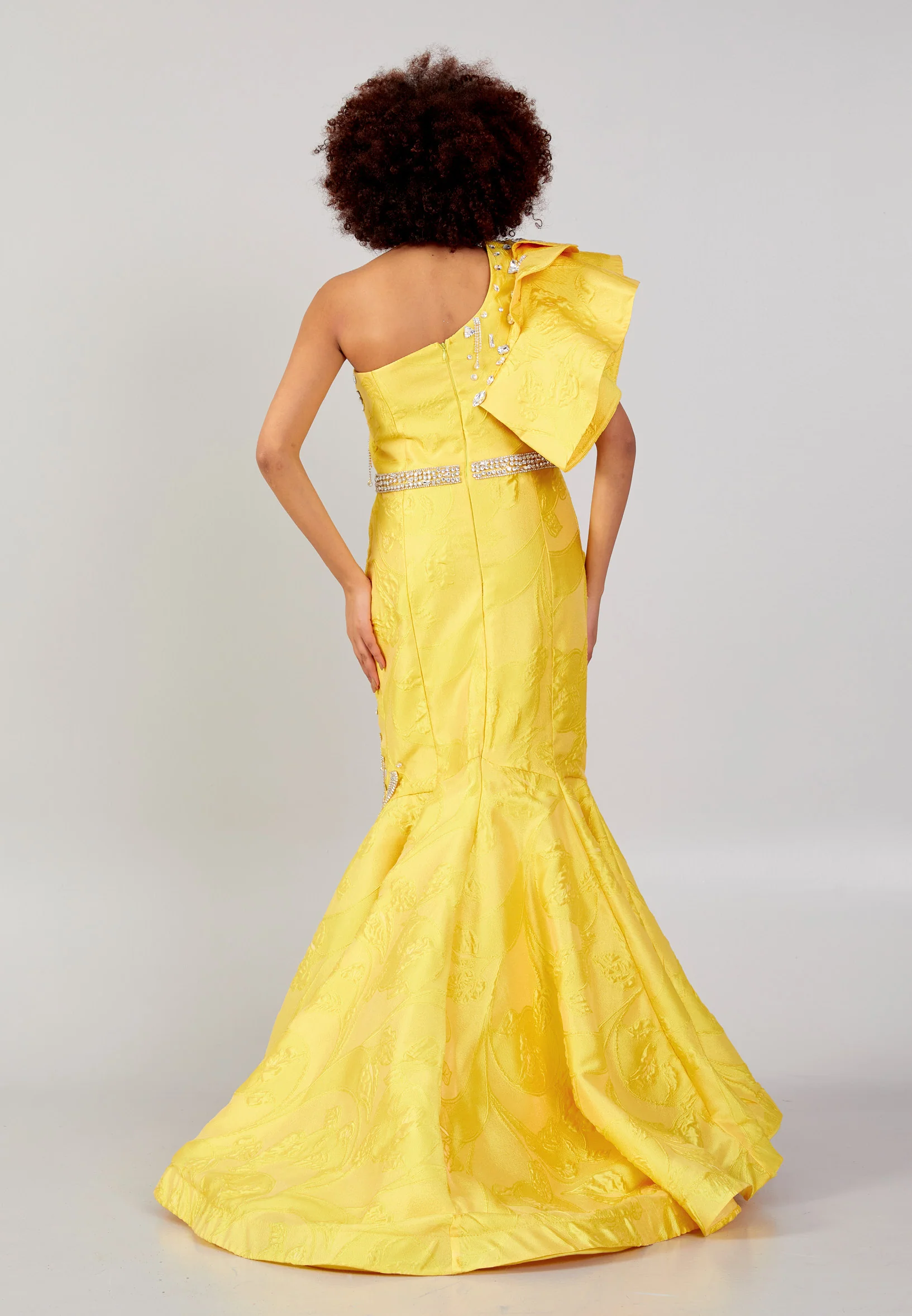 One Shoulder Maxi Polyester A - Line Regular Prom Dress mtn88152 - Image 10