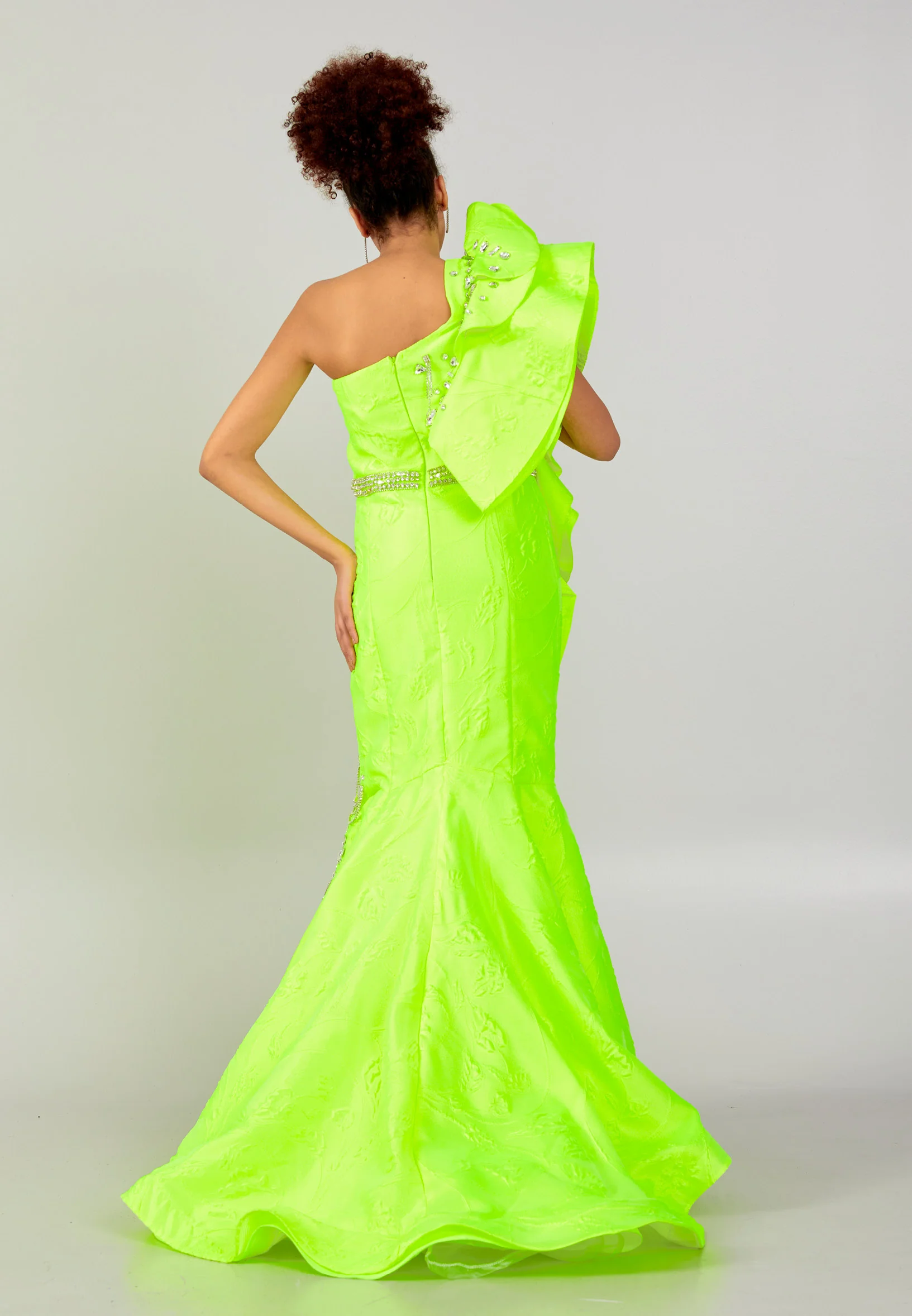 One Shoulder Maxi Polyester A - Line Regular Prom Dress mtn88152 - Image 6