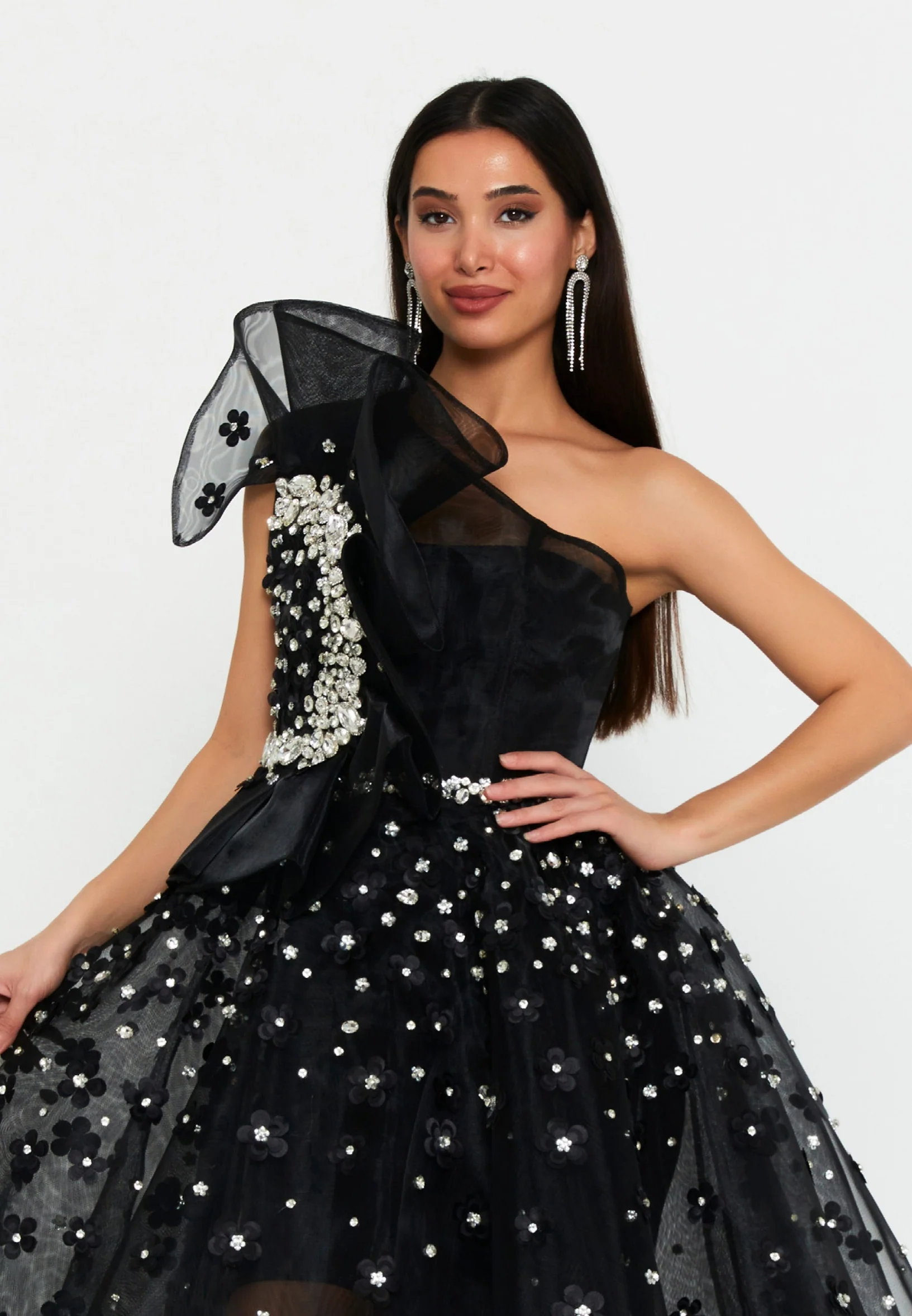 One Shoulder Maxi Polyester A - Line Regular Prom Dress mtn88181 - Image 4