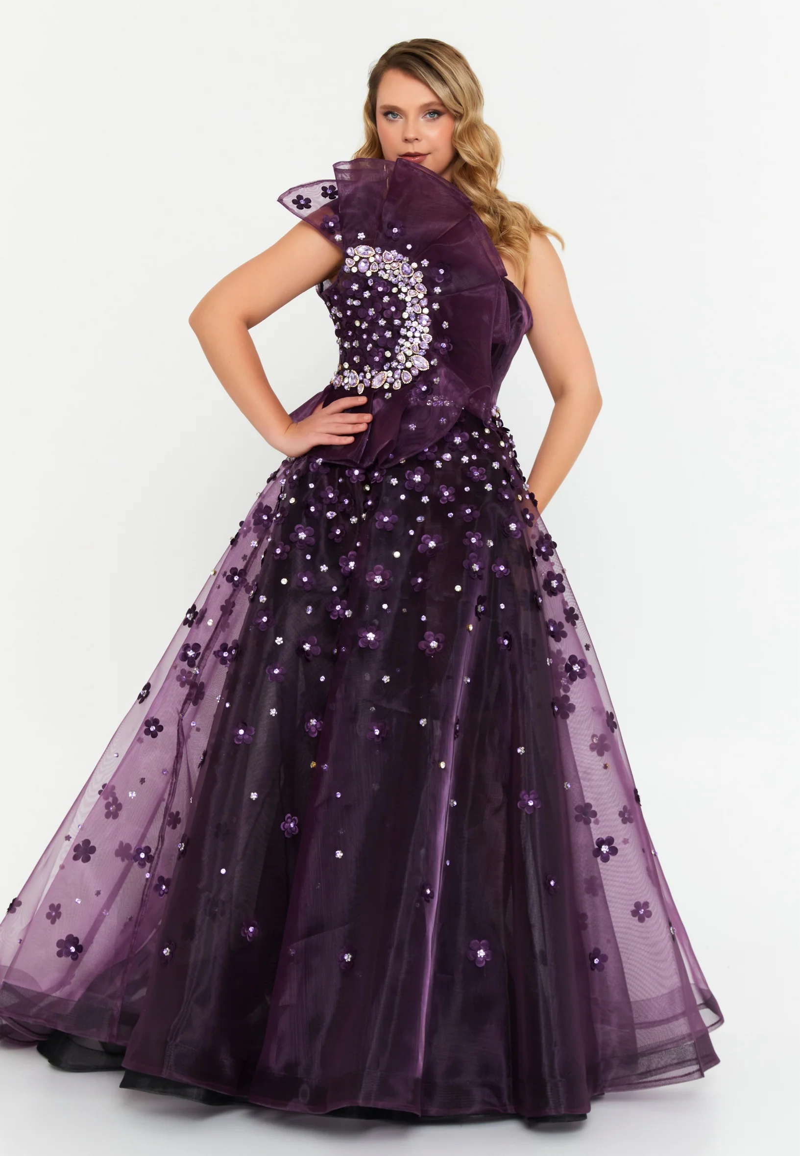 One Shoulder Maxi Polyester A - Line Regular Prom Dress mtn88181 - Image 5