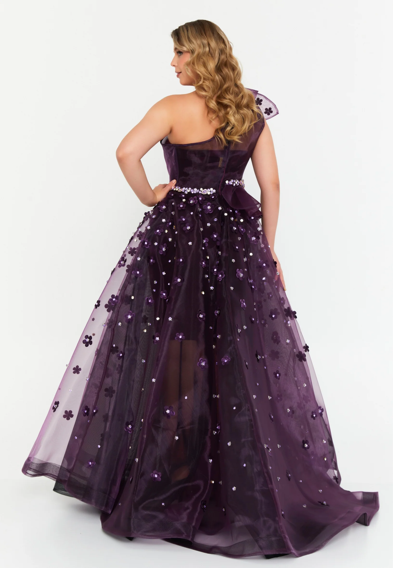 One Shoulder Maxi Polyester A - Line Regular Prom Dress mtn88181 - Image 6