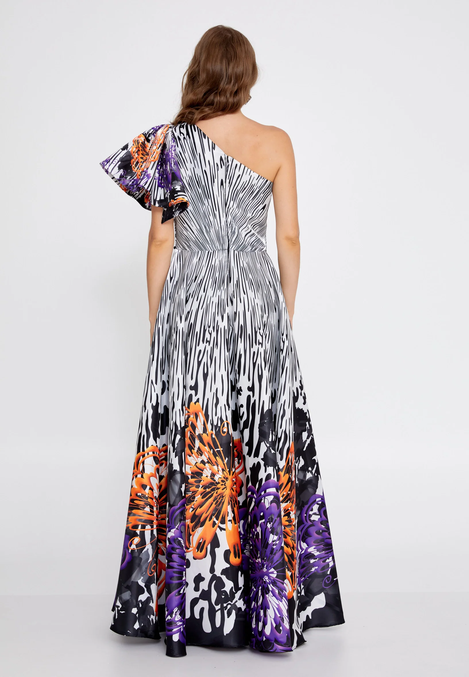 One Shoulder Maxi Polyester A - Line Regular Prom Dress ons000-124-1 - Image 10