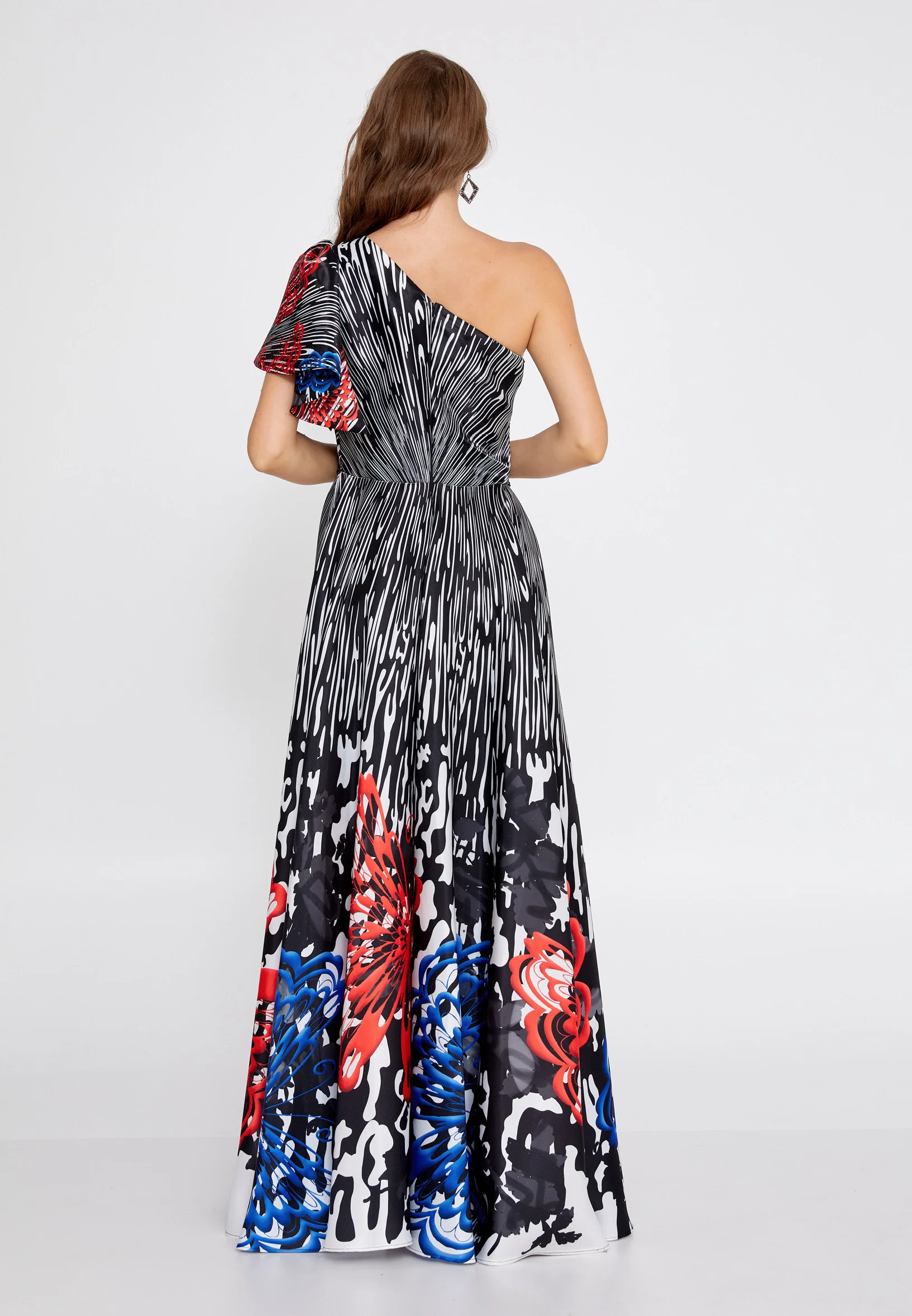 One Shoulder Maxi Polyester A - Line Regular Prom Dress ons000-124-1 - Image 2