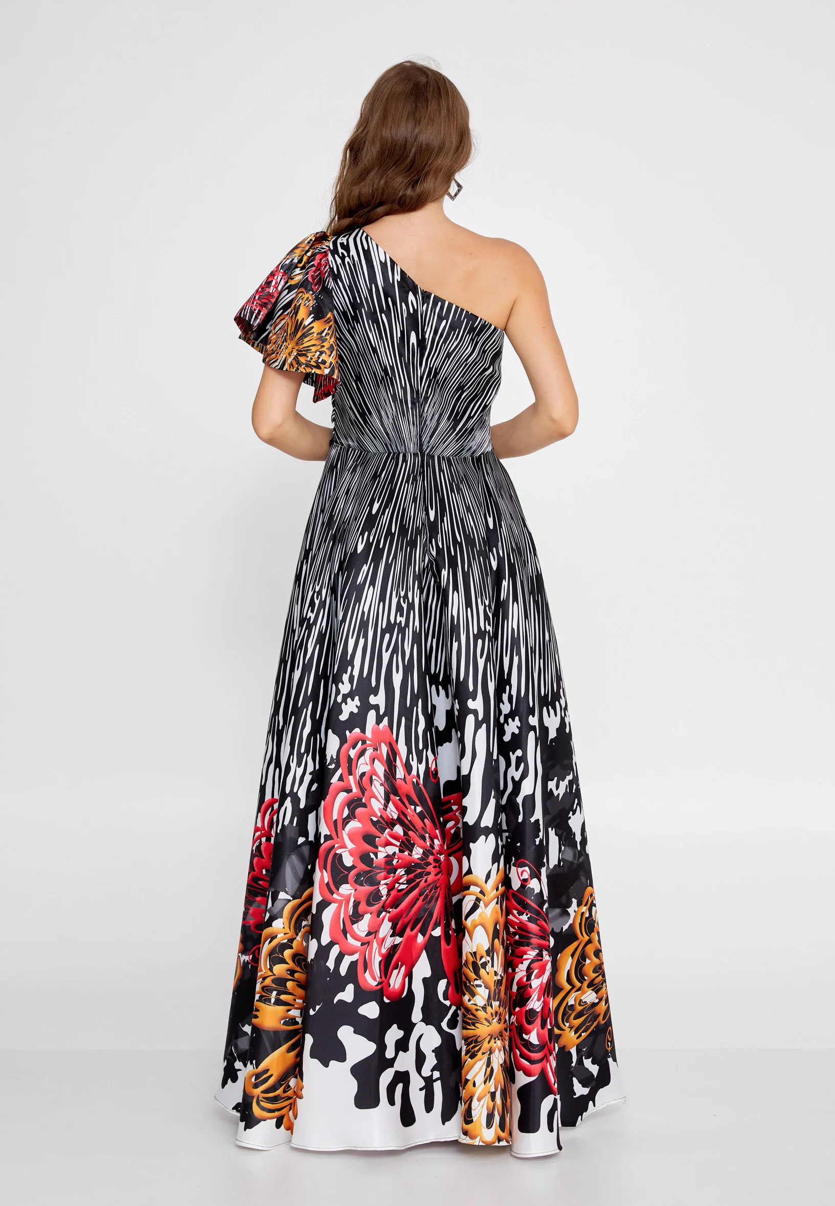 One Shoulder Maxi Polyester A - Line Regular Prom Dress ons000-124-1 - Image 6