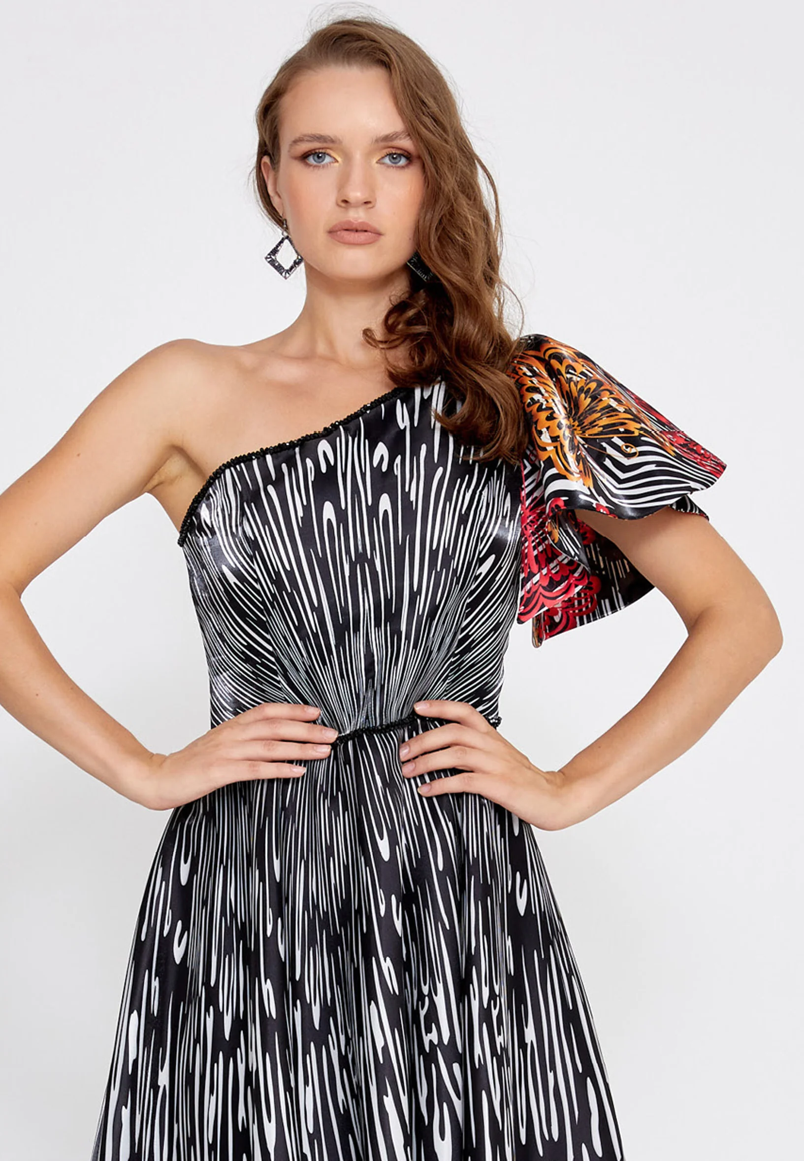 One Shoulder Maxi Polyester A - Line Regular Prom Dress ons000-124-1 - Image 8