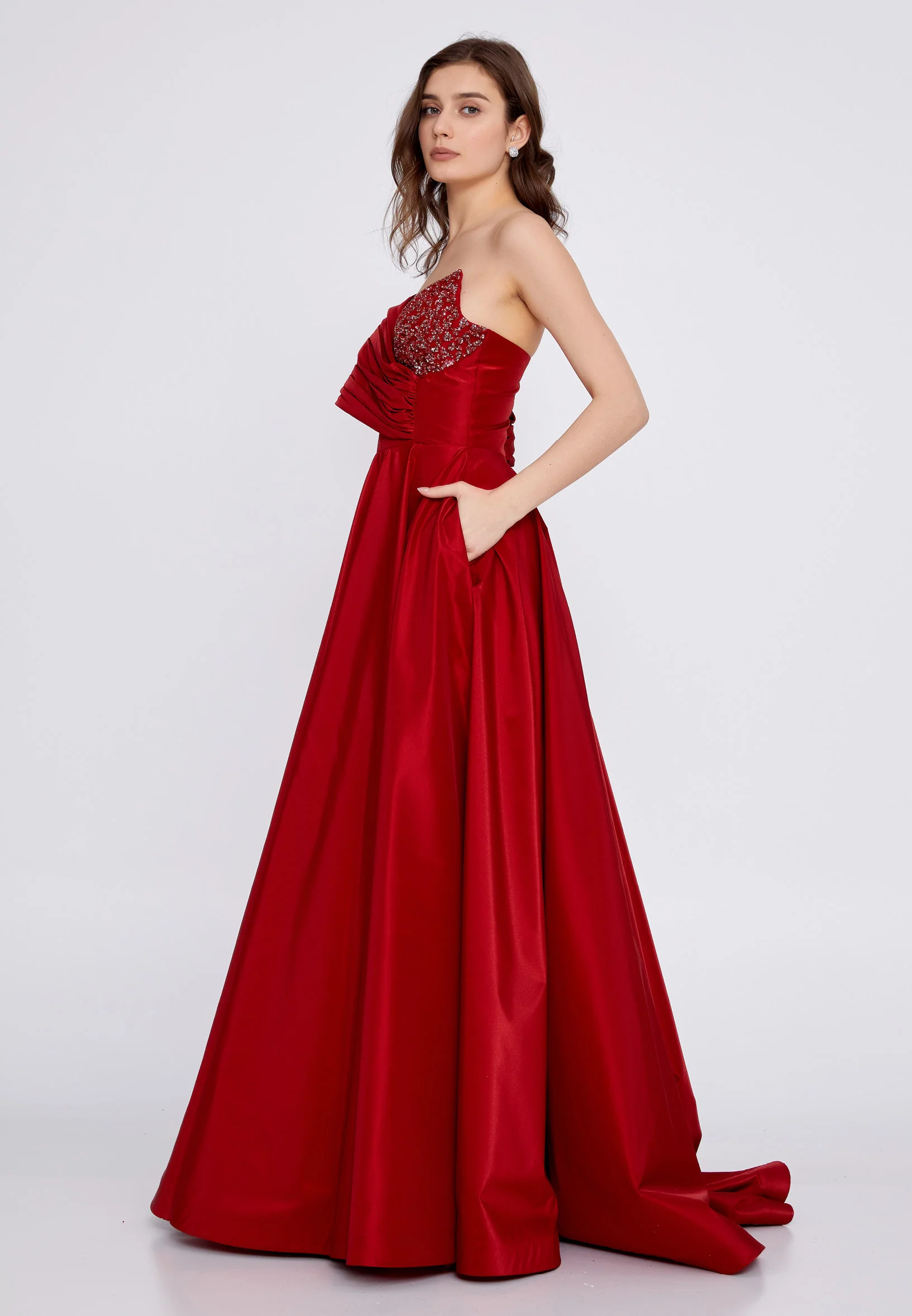 One Shoulder Maxi Polyester A - Line Regular Wedding Guest Dress aln1513 - Image 23