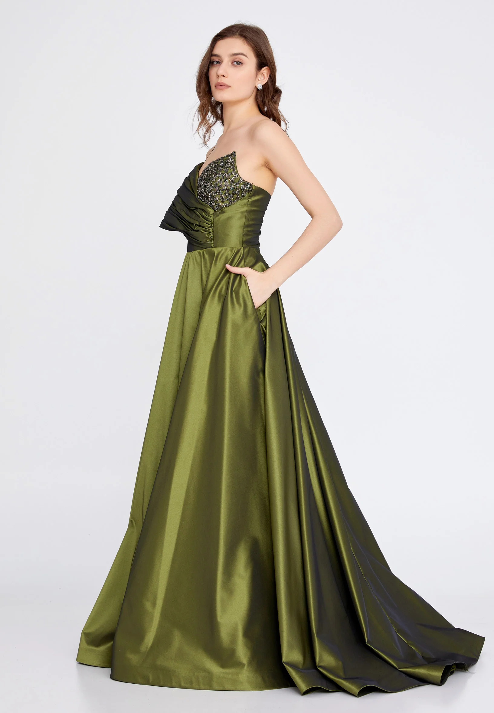 One Shoulder Maxi Polyester A - Line Regular Wedding Guest Dress aln1513 - Image 7