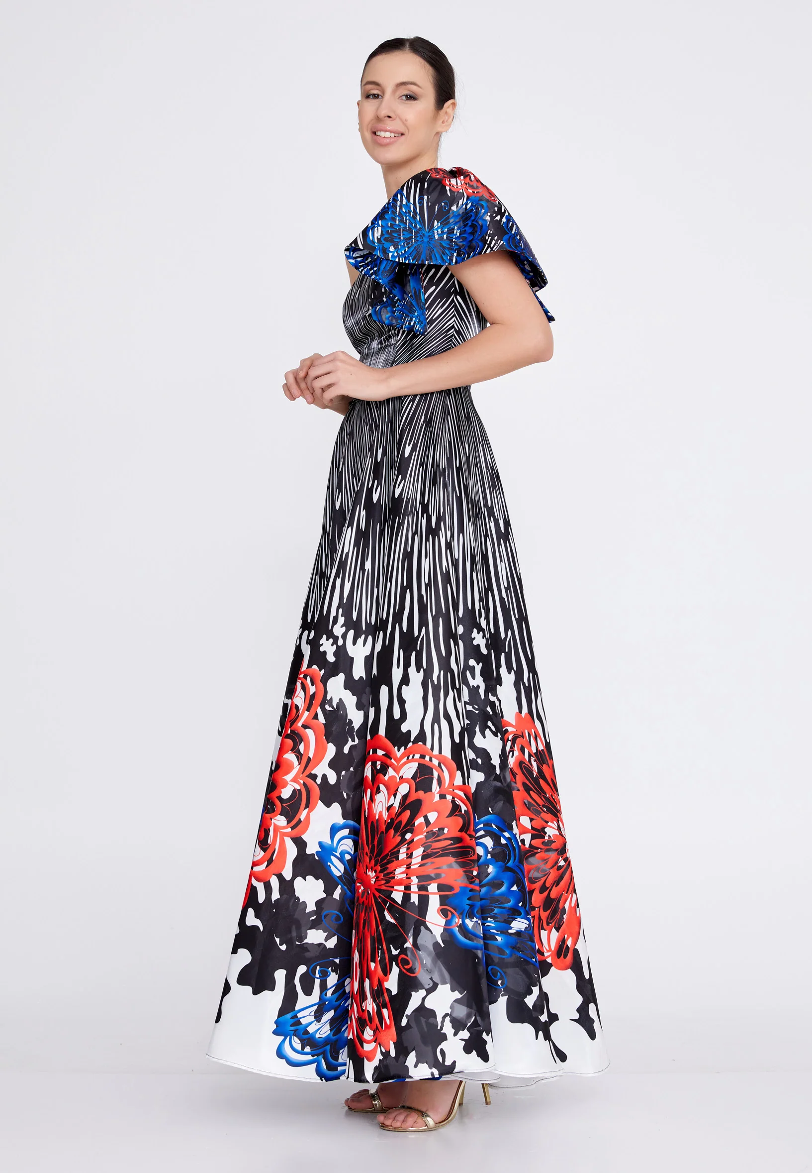 One Shoulder Maxi Satin A - Line Regular Prom Dress ons000-124 - Image 11