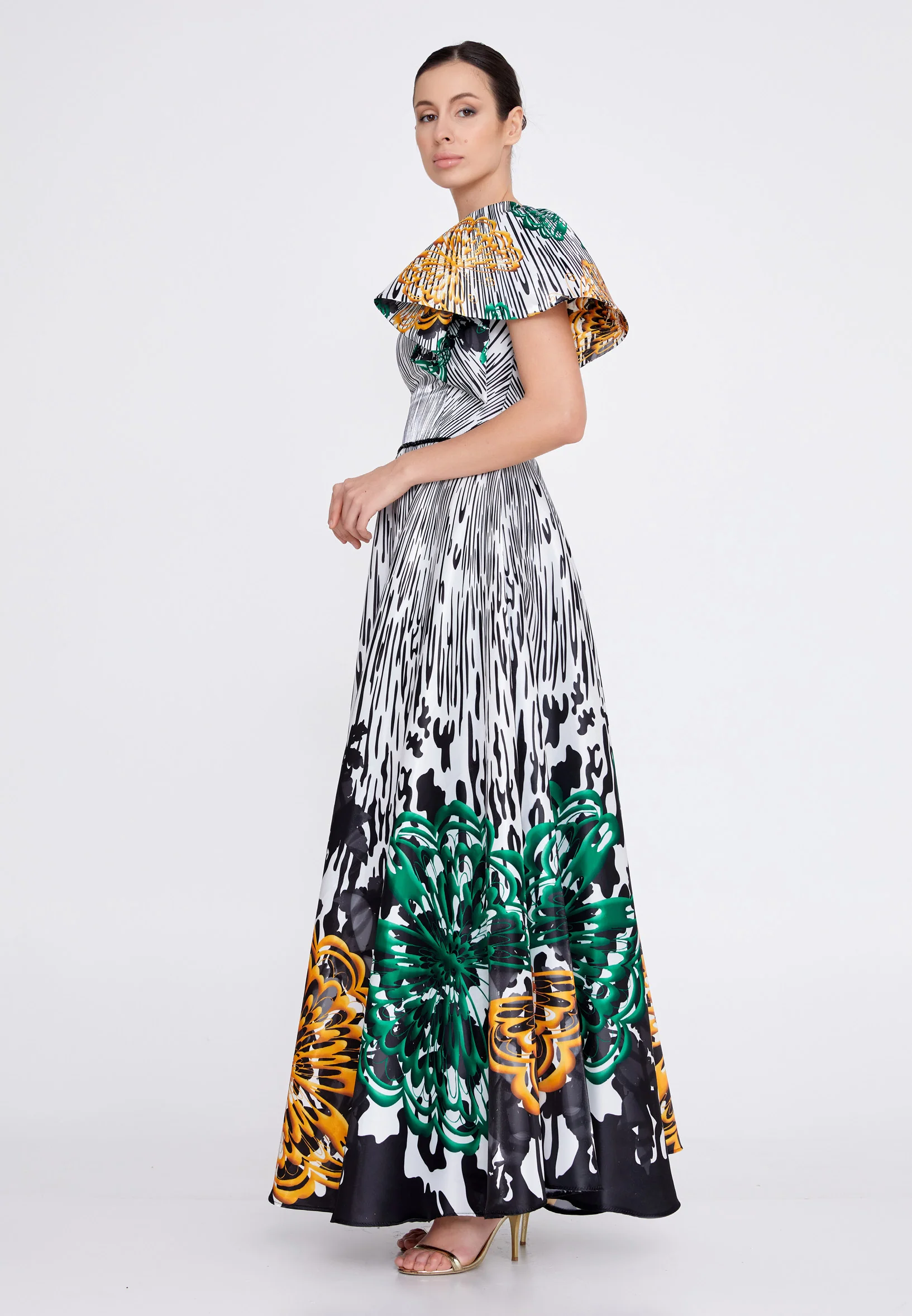 One Shoulder Maxi Satin A - Line Regular Prom Dress ons000-124 - Image 15
