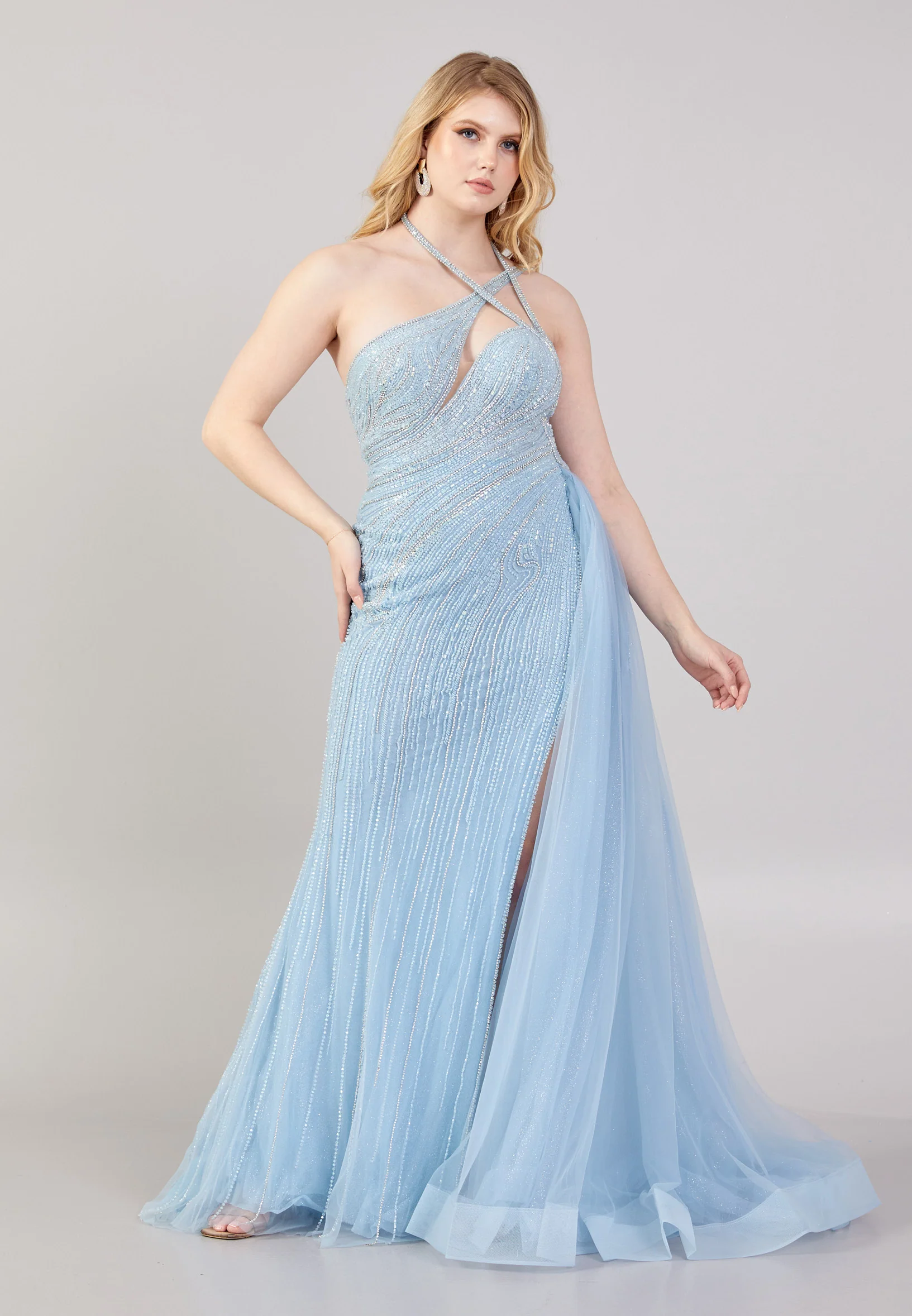 One Shoulder Maxi Tulle Mermaid Regular Prom Dress mti0708