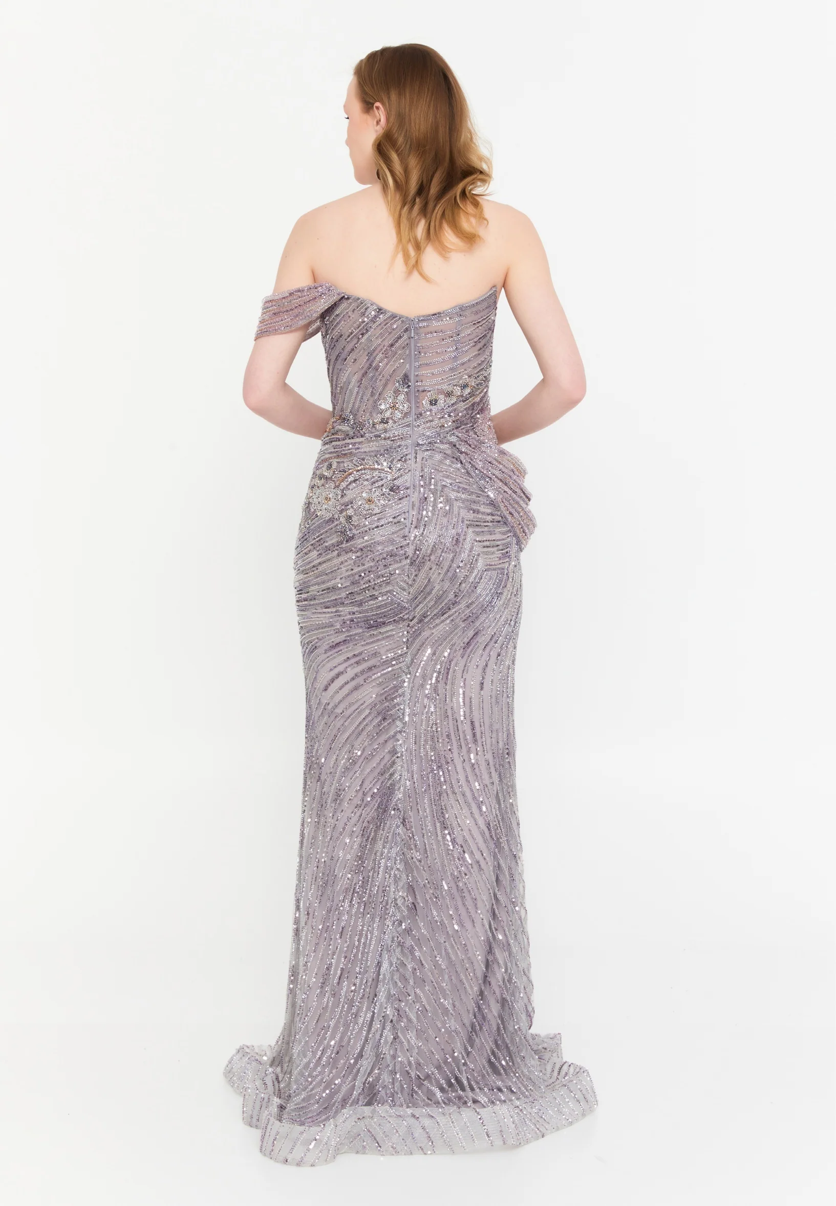 One Shoulder Maxi Tulle Mermaid Regular Wedding Guest Dress mti1059 - Image 6