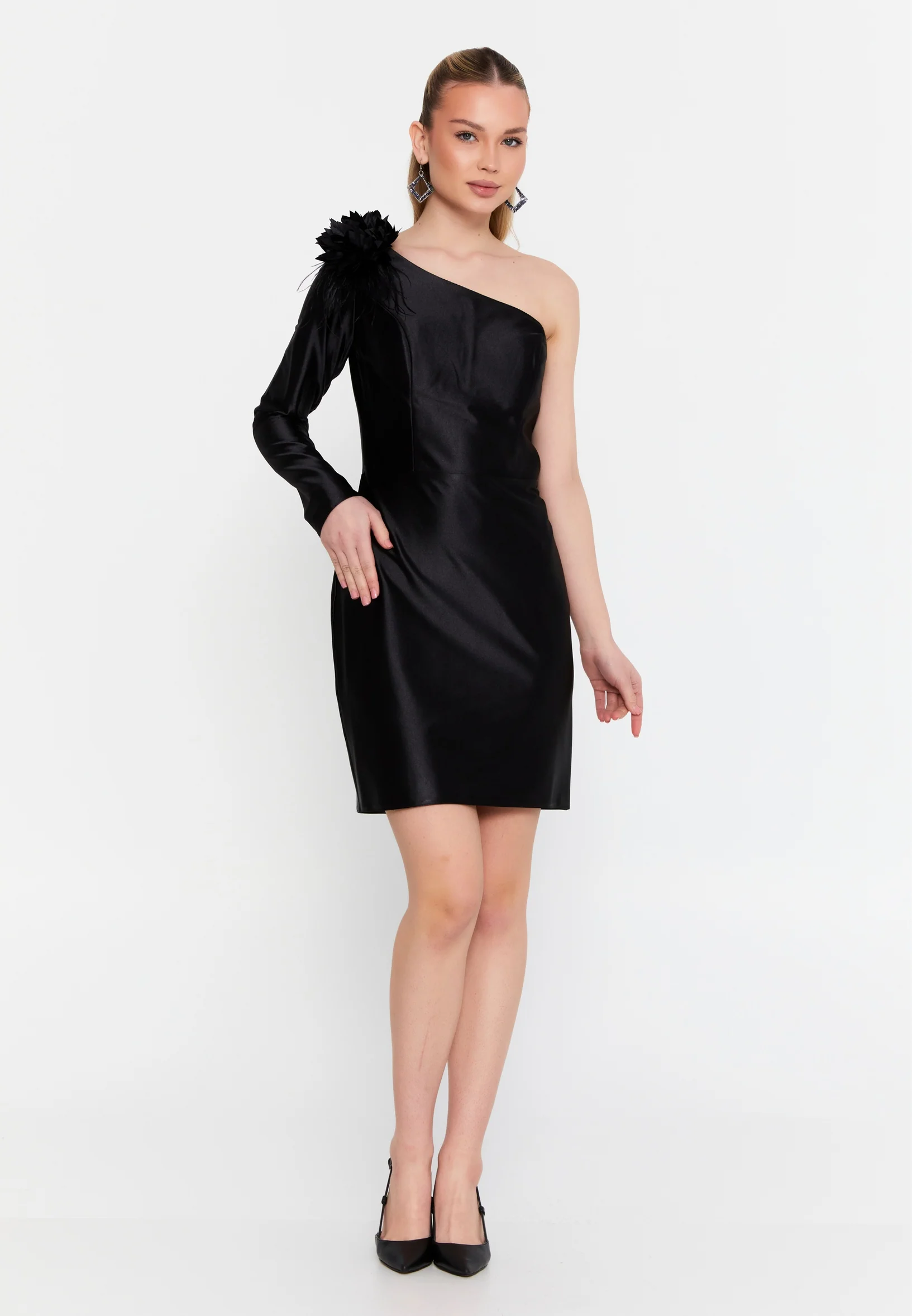 One Shoulder Mini Lycra Column Regular Cocktail Dress msp55092