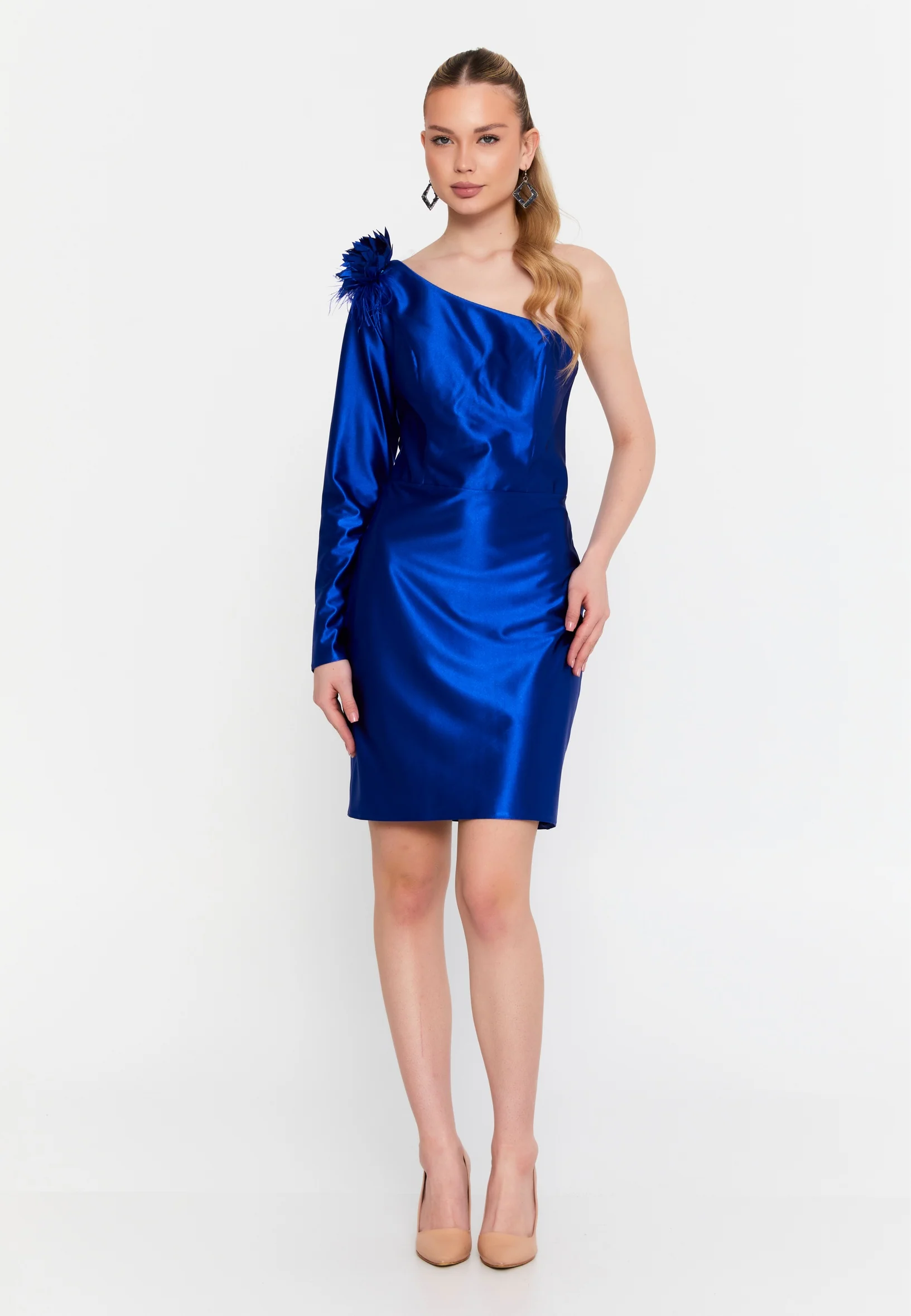 One Shoulder Mini Lycra Column Regular Cocktail Dress msp55092 - Image 21