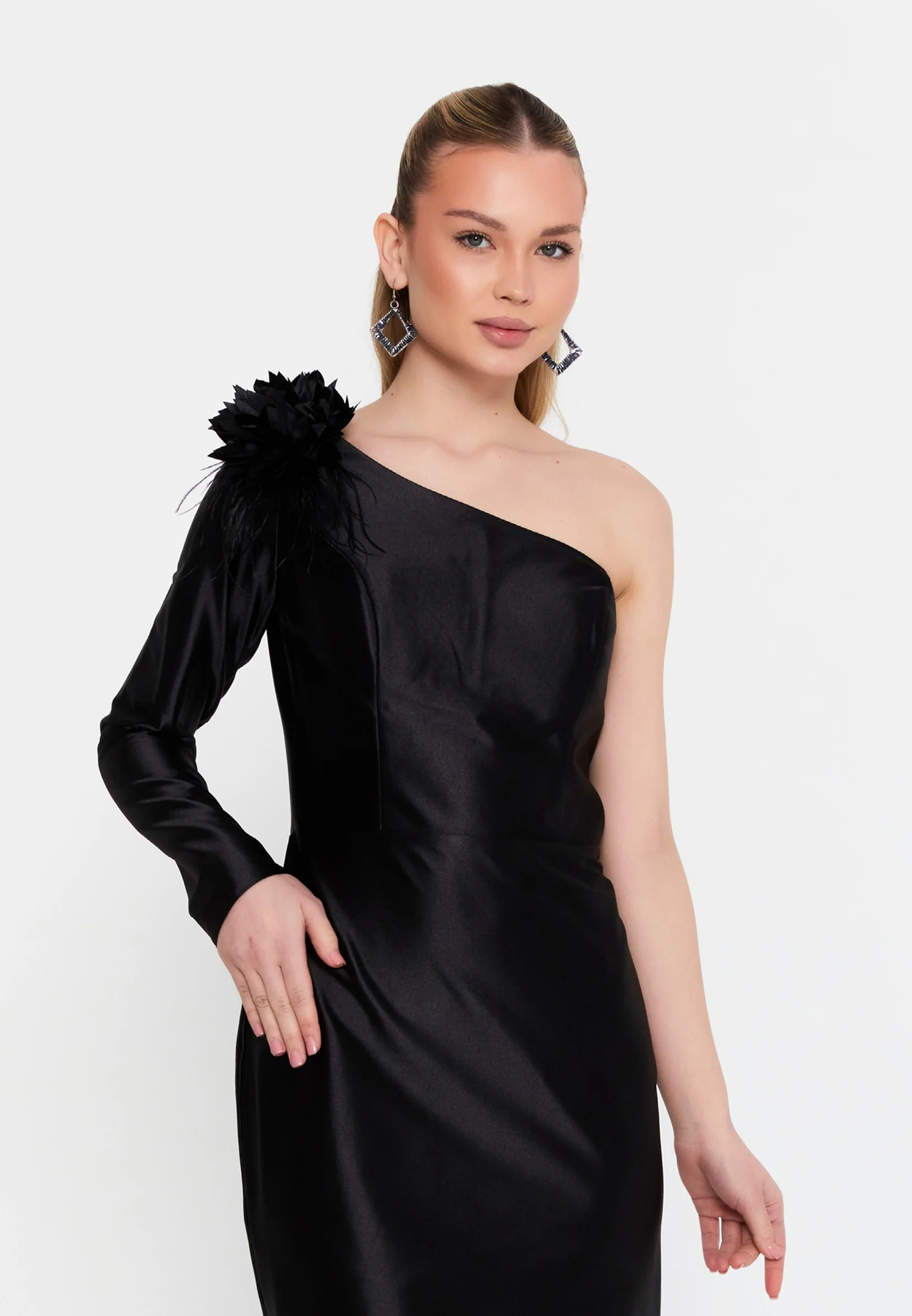 One Shoulder Mini Lycra Column Regular Cocktail Dress msp55092 - Image 4