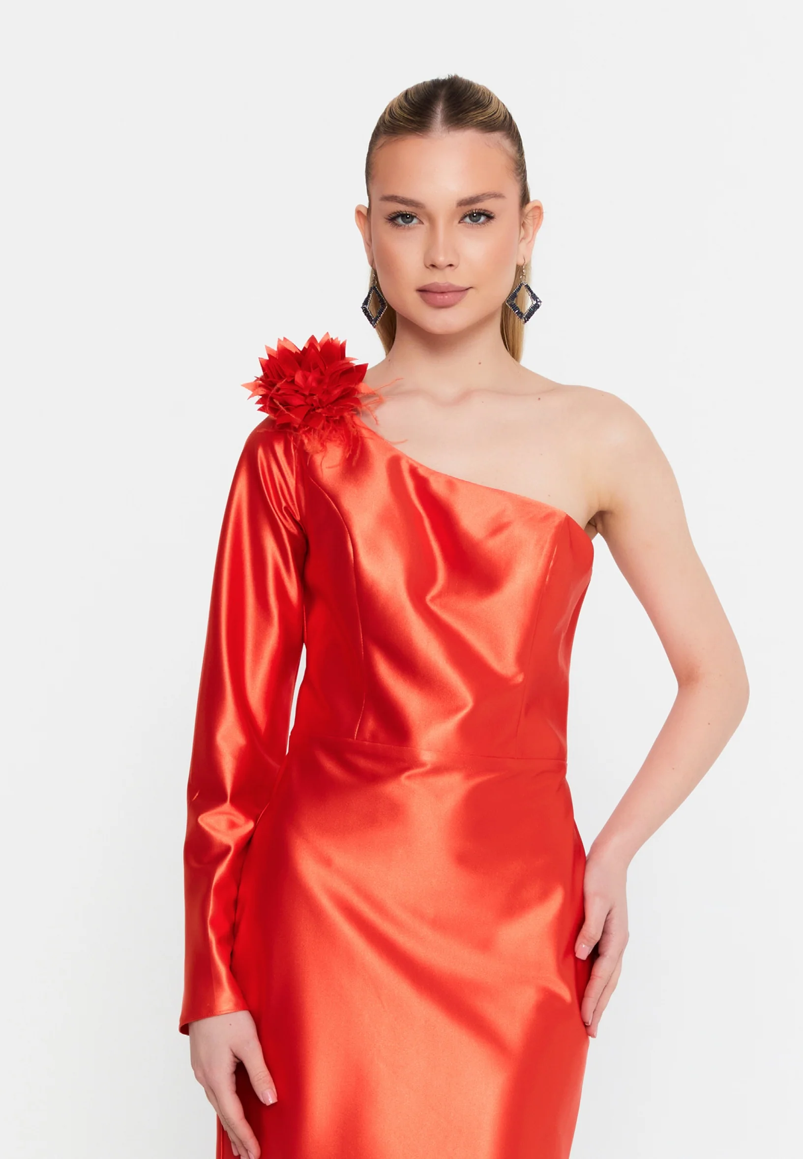 One Shoulder Mini Lycra Column Regular Cocktail Dress msp55092 - Image 8