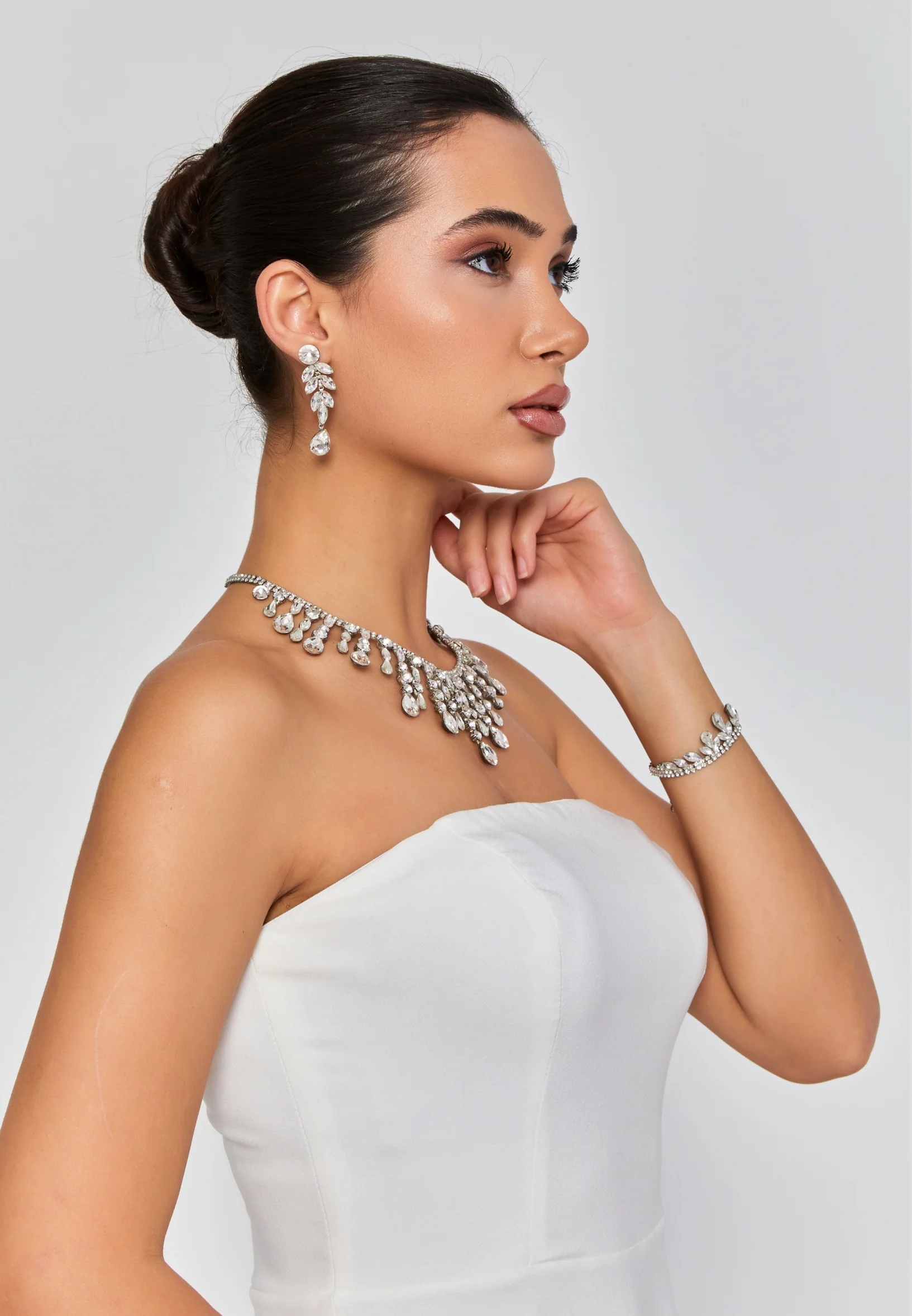 Oval Crystal Jewelry Set abbset-26 - Image 3
